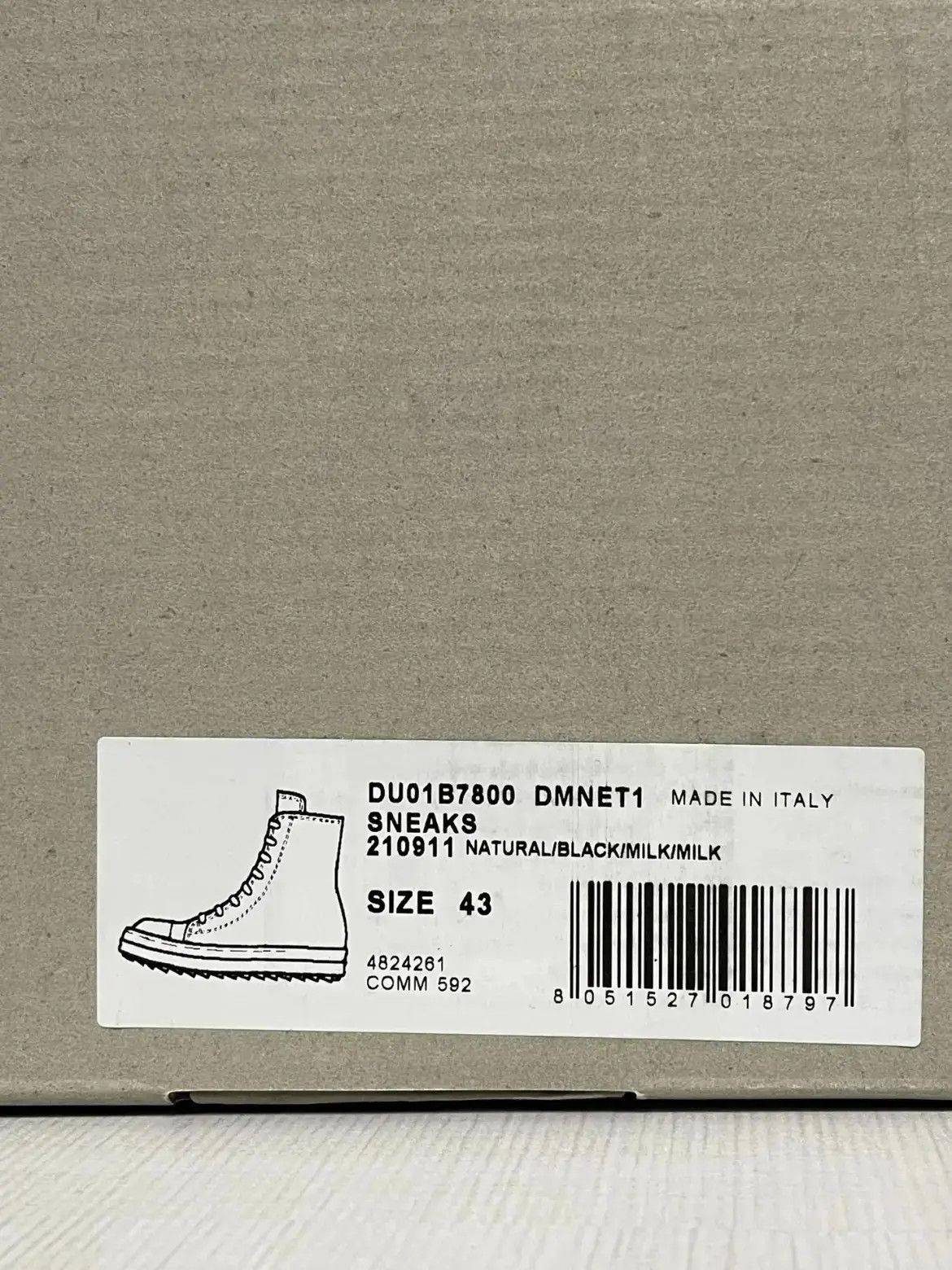 Rick Owens Rick Owens Rick Owens Drkshdw Nature Hi-Top Sneaker-2506 Size US 10 / EU 43 - 8 Thumbnail