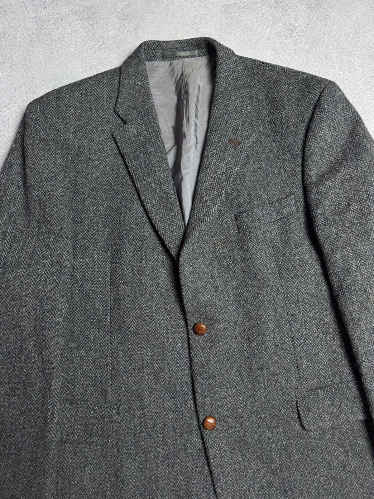 Harris Tweed Harris Tweed Vintage 100% Wool Blazer Jacket Diegel Size 46R - 3 Thumbnail