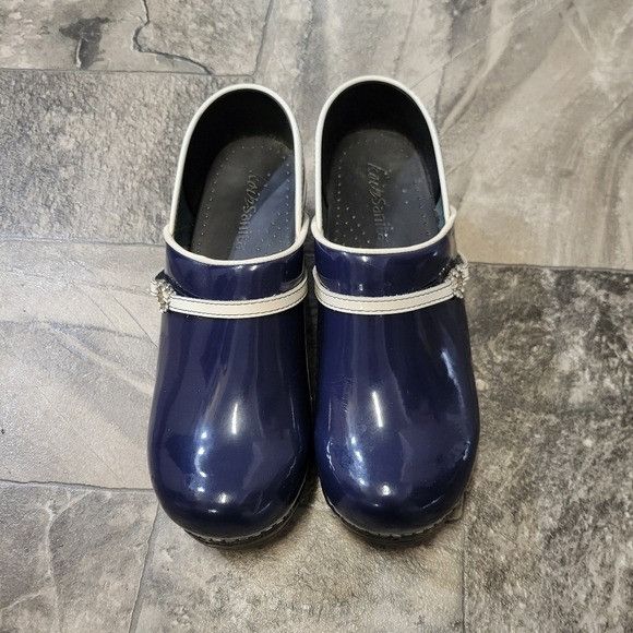 Other Sanita Lindsey Navy Blue Patent Leather Heart Rhinestone Sta Size US 8.5 / IT 38.5 - 4 Thumbnail