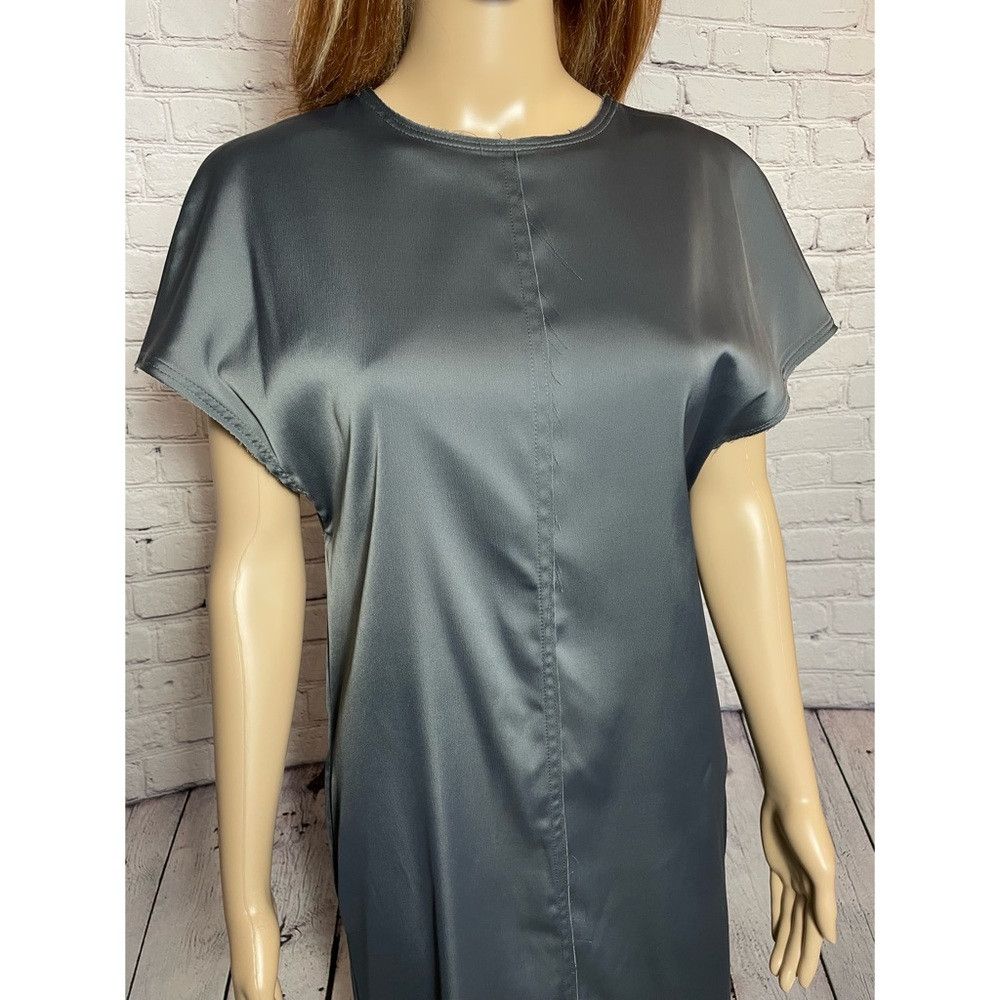 Other NWT New $232 Skills & Genes Grey Satin Midi Dress Size 6 Size S / US 4 / IT 40 - 3 Thumbnail