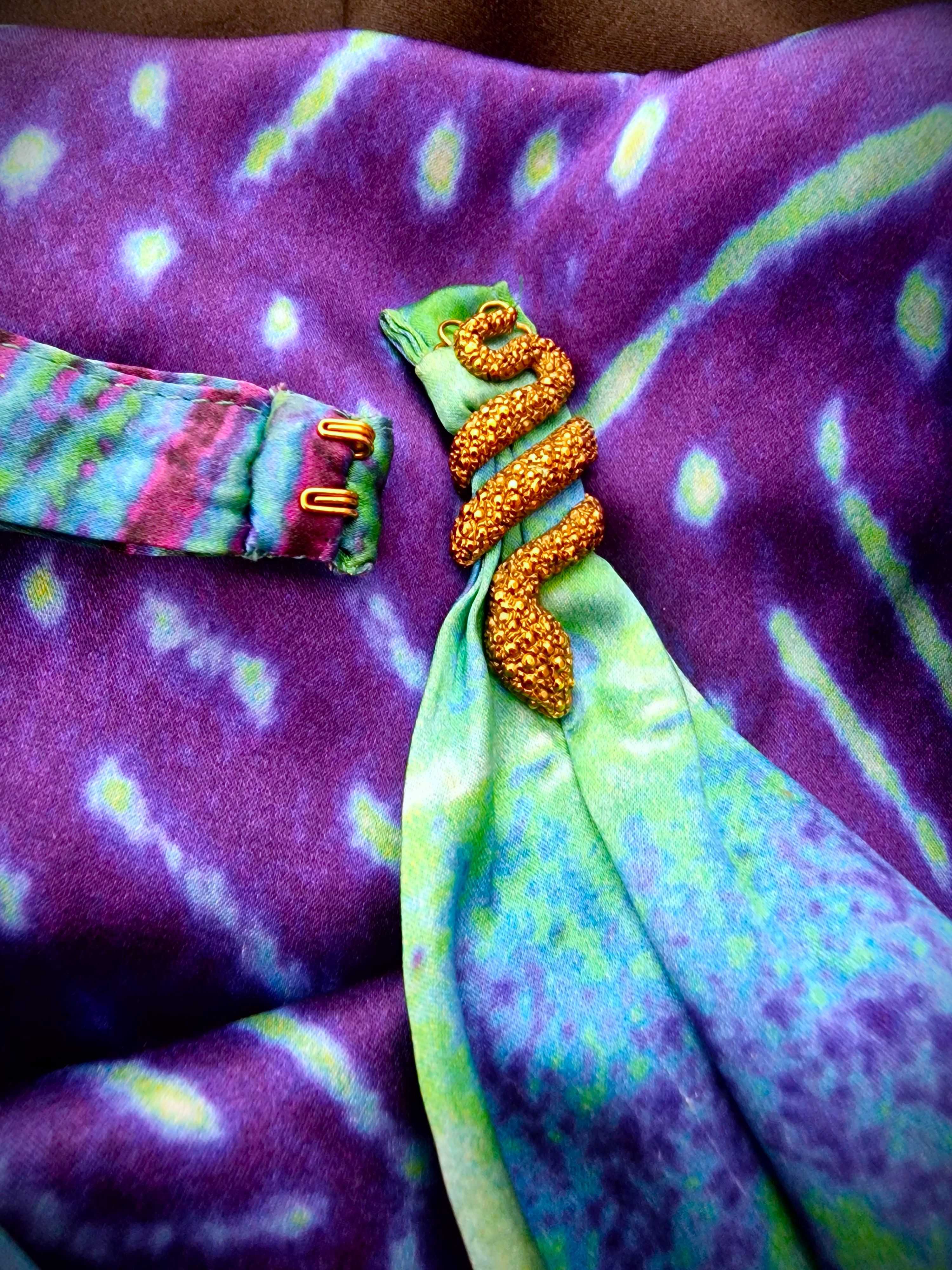 Roberto Cavalli Roberto Cavalli Vibrant Silk Peacock Feather Snake Dress Size XS / US 0-2 / IT 36-38 - 12 Thumbnail