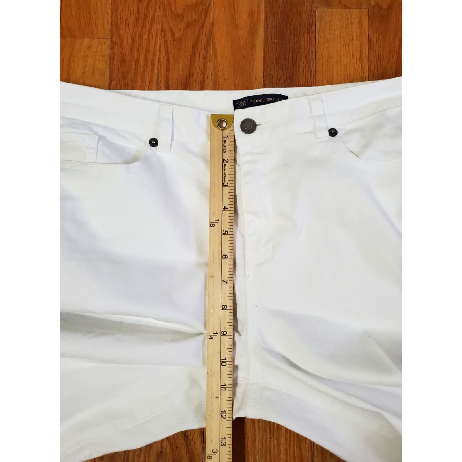 Brooks Brothers Brooks Brothers Pants Women's 16 Solid White Chino Cotton Spandex Flat Front Zip Button High Rise Straight Leg 25in Inseam Regular Size 38" / US 16 / IT 52 - 7 Thumbnail