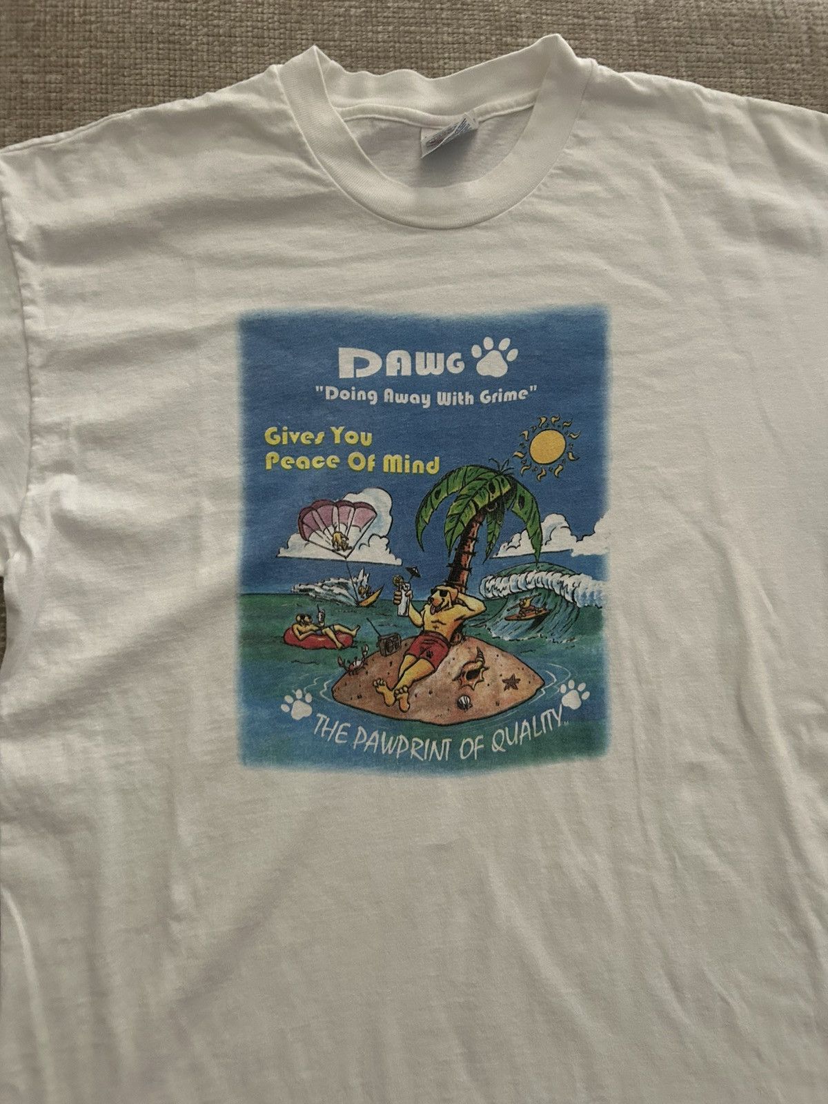 Hanes × Vintage 90s Hanes Funny T-Shirt Made in USA Size US XL / EU 56 / 4 - 2 Thumbnail