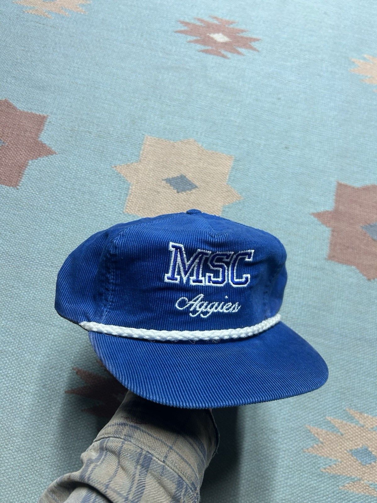 Vintage Vtg strap hat corduroy MSC Aggies Murray state college USA Size ONE SIZE - 1 Thumbnail