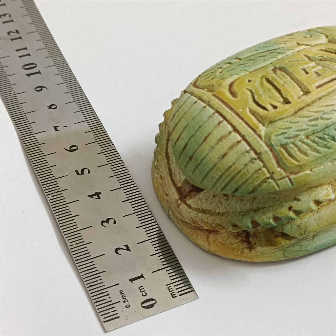 Handmade Hand-carved Egyptian Scarab – Vintage Stone Art, Size ONE SIZE - 7 Thumbnail