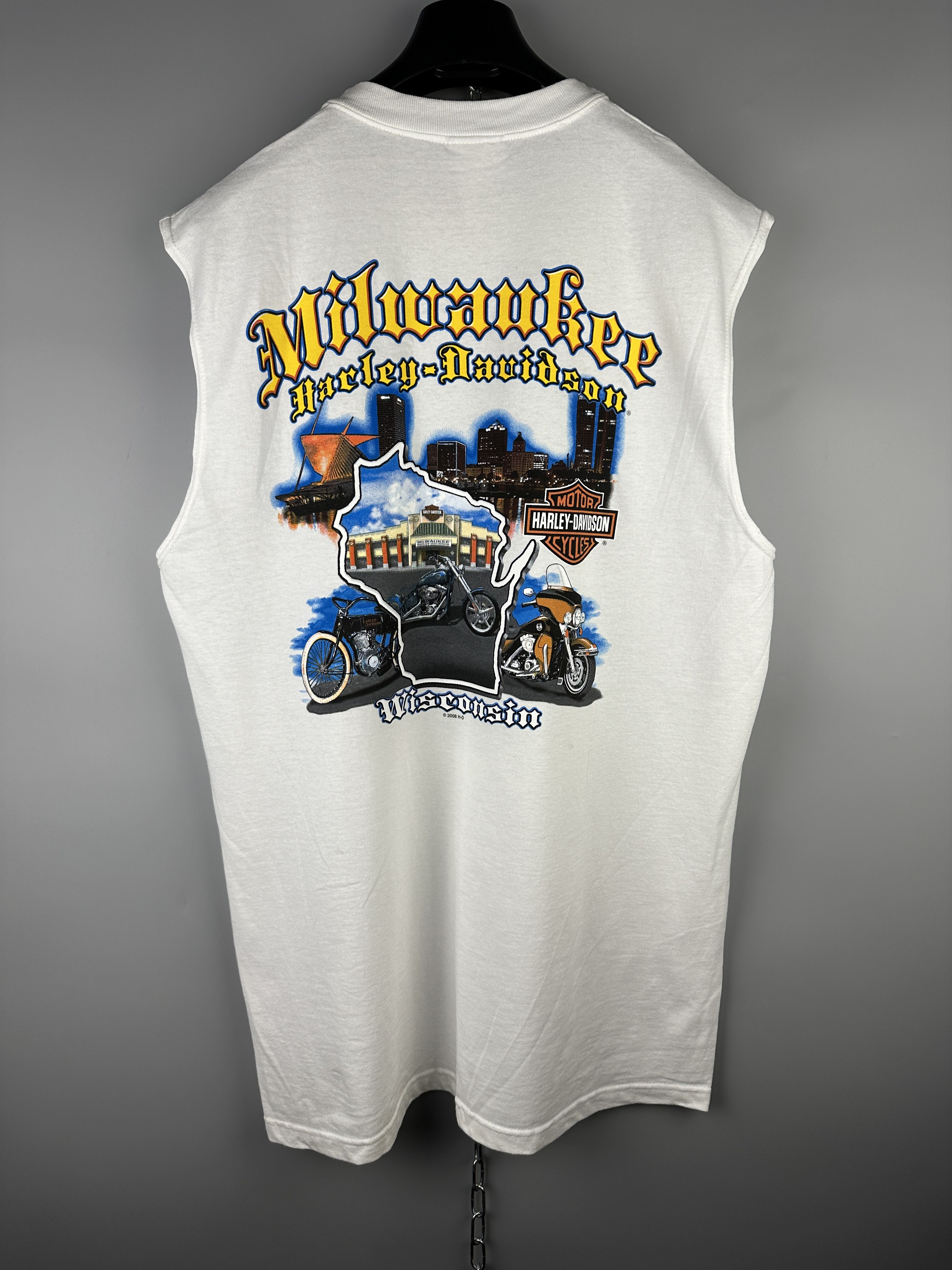 Harley Davidson × Vintage NEW Vtg 2006 Harley Davidson Big Logo Vest Top Size US L / EU 52-54 / 3 - 1 Thumbnail