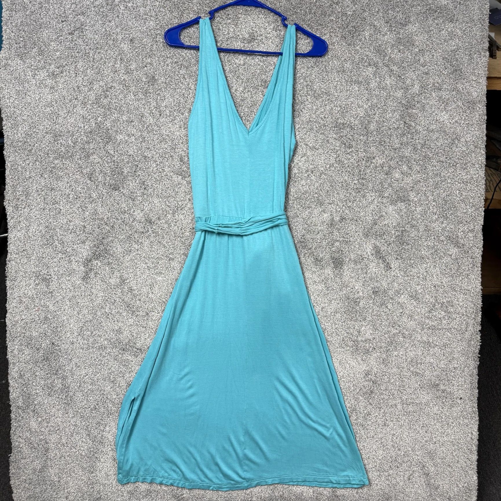 Vintage VINTAGE Newport News Dress XS Belted Maxi Wrap Dress Sleeveless V-Neck Blue Women Casual Travel 90s? 2000s? (note: question). Size XS / US 0-2 / IT 36-38 - 6 Thumbnail