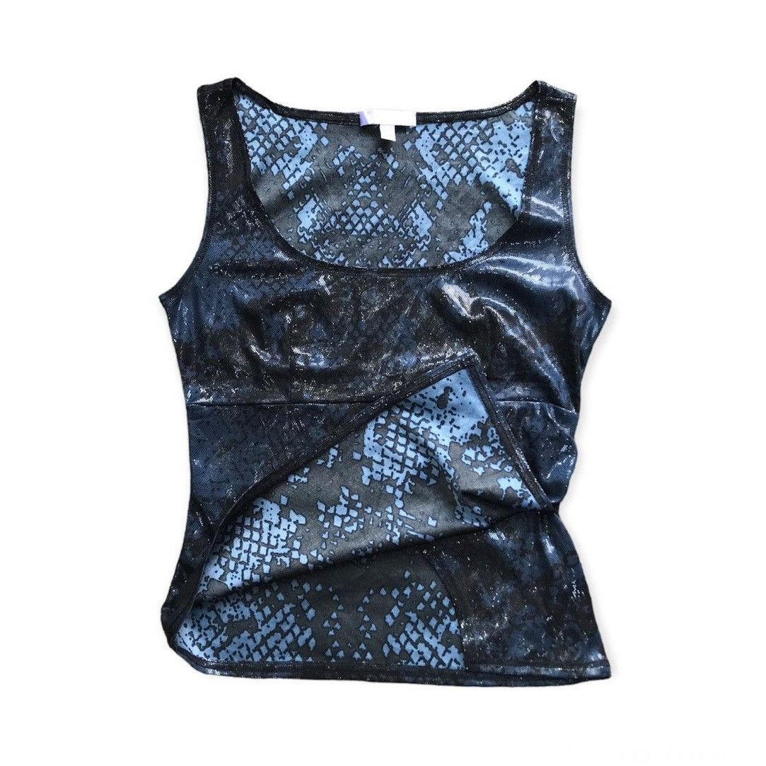 Vintage Kookai Womens Sleeveless Shiny Metallic Stretchy Tank Top Size S / US 4 / IT 40 - 2 Thumbnail