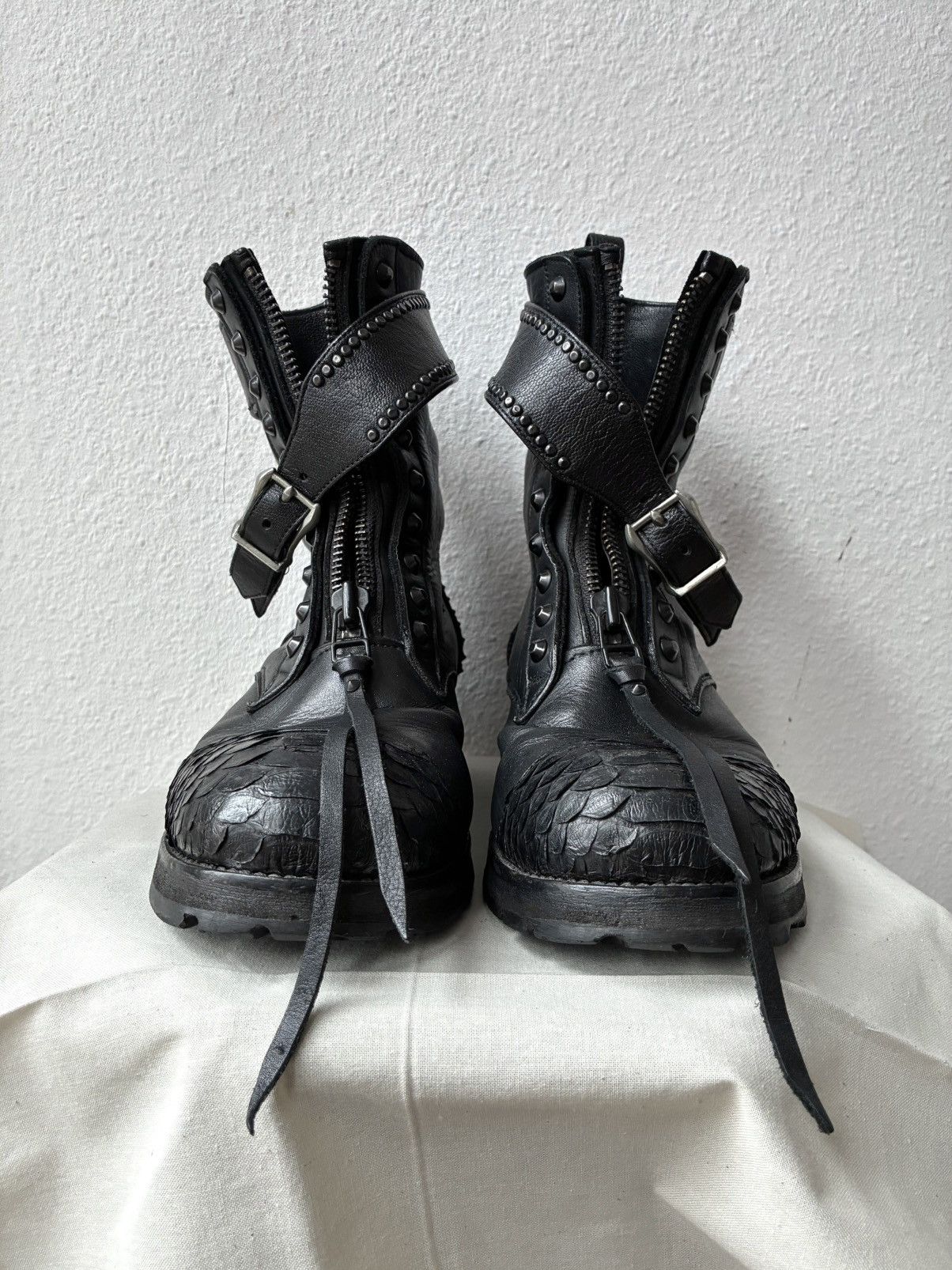 KMRii KMRii Front Zip Studded Combat Boots Size US 8.5 / EU 41-42 - 5 Thumbnail
