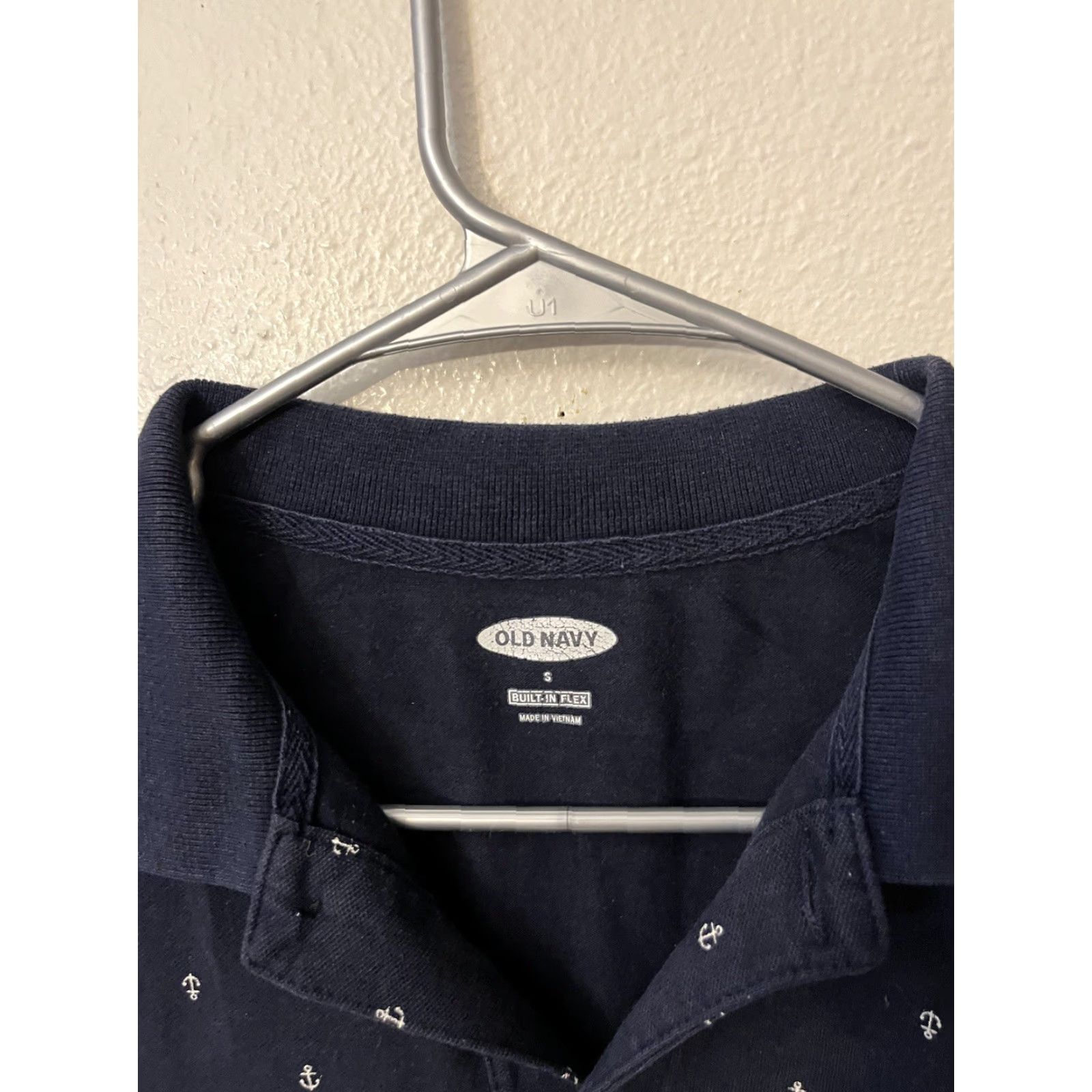 Old Navy Old Navy Polo Shirt Anchor Print, Blue, Size S, Men’s, Short Sleeve, Cotton, Button, Casual, Golf Size US S / EU 44-46 / 1 - 2 Thumbnail