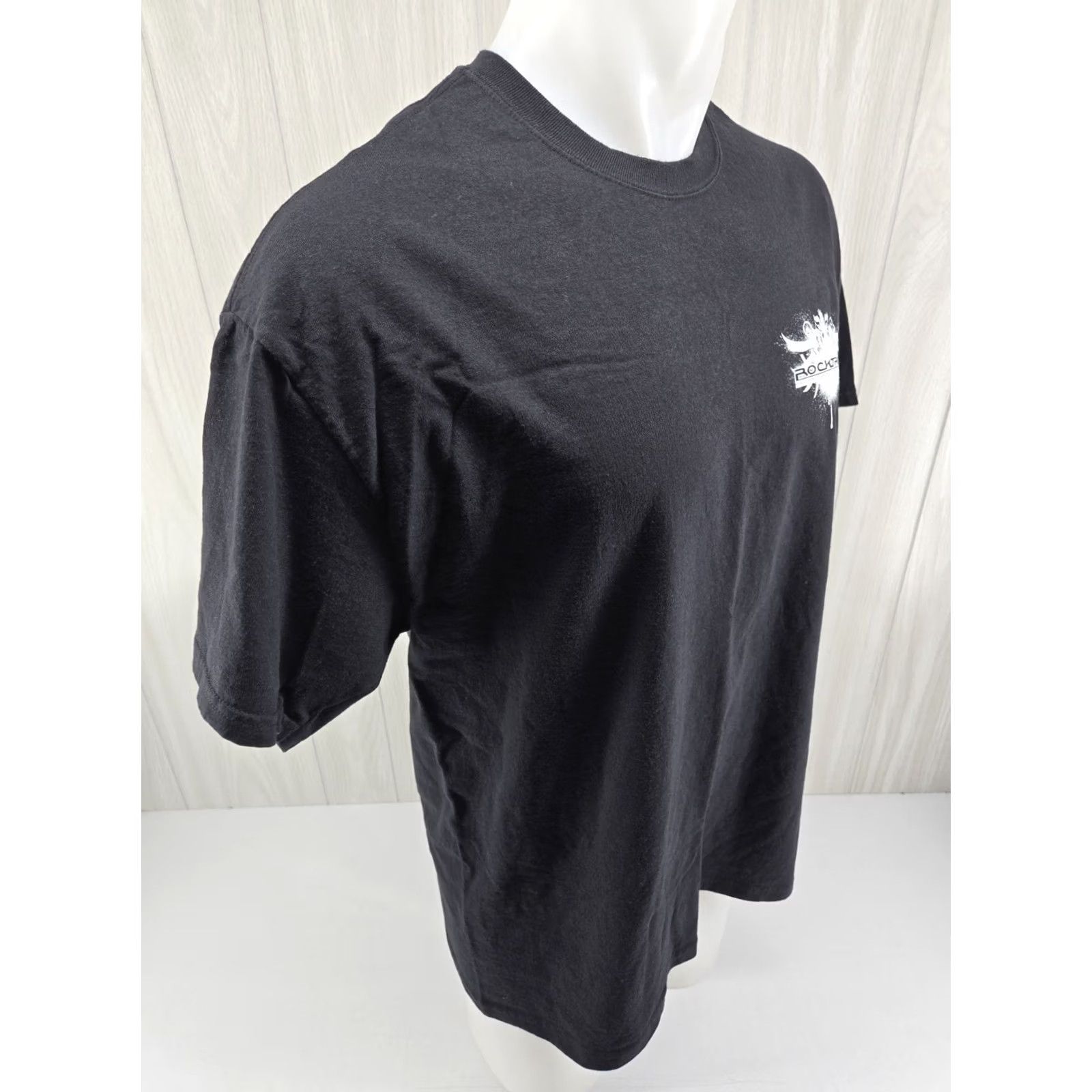 Hanes ROCKTRON Promo T Shirt Black XL Men Short Sleeve Graphic Print Hanes Cotton Shirt Mens XL Black Rocktron Promo T-Shirt Size US XL / EU 56 / 4 - 7 Thumbnail