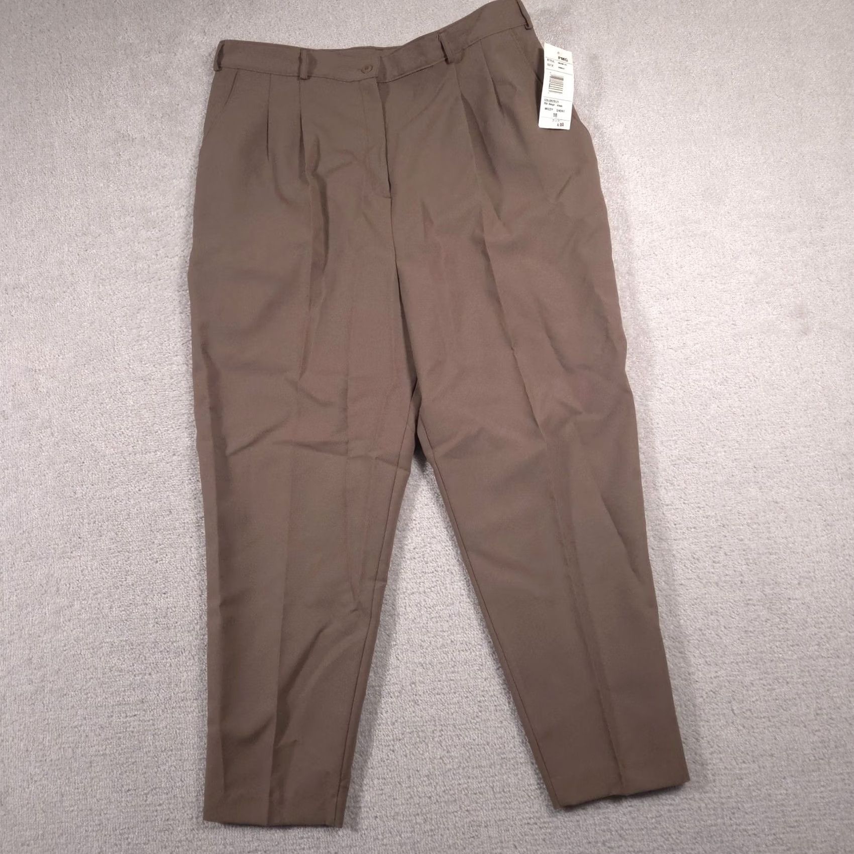 Vintage Studio Works Pants Womens 18 Beige Pleated Tapered Elastic Waist Dress Slacks Size 40" / US 18 - 2 Thumbnail