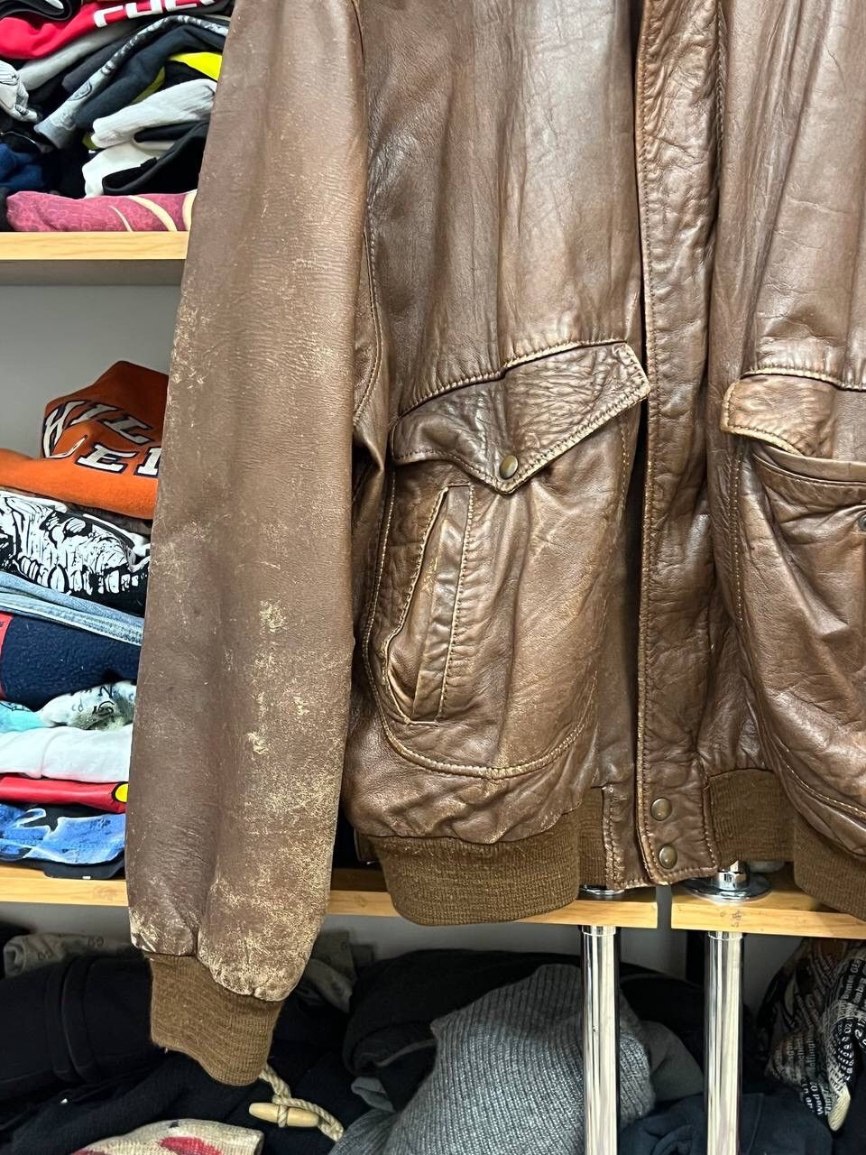 Harley Davidson × Vintage Harley Davidson Y2K Leather Distressed aviator jacket Size US L / EU 52-54 / 3 - 7 Thumbnail
