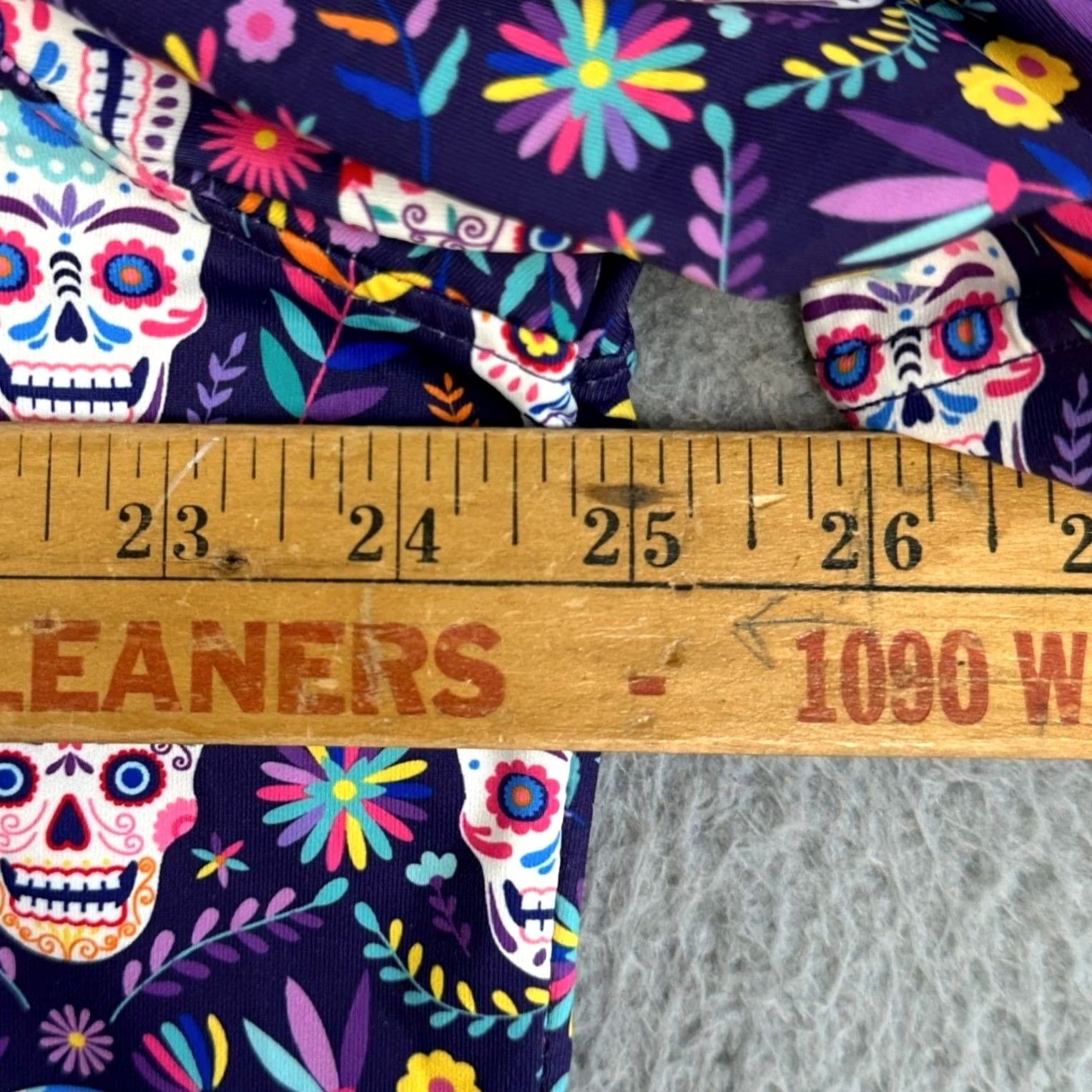 Vintage 1764 Day Of The Dead Polo Shirt Mens XL Purple Floral Golf Rugby EUC Size US XL / EU 56 / 4 - 6 Thumbnail