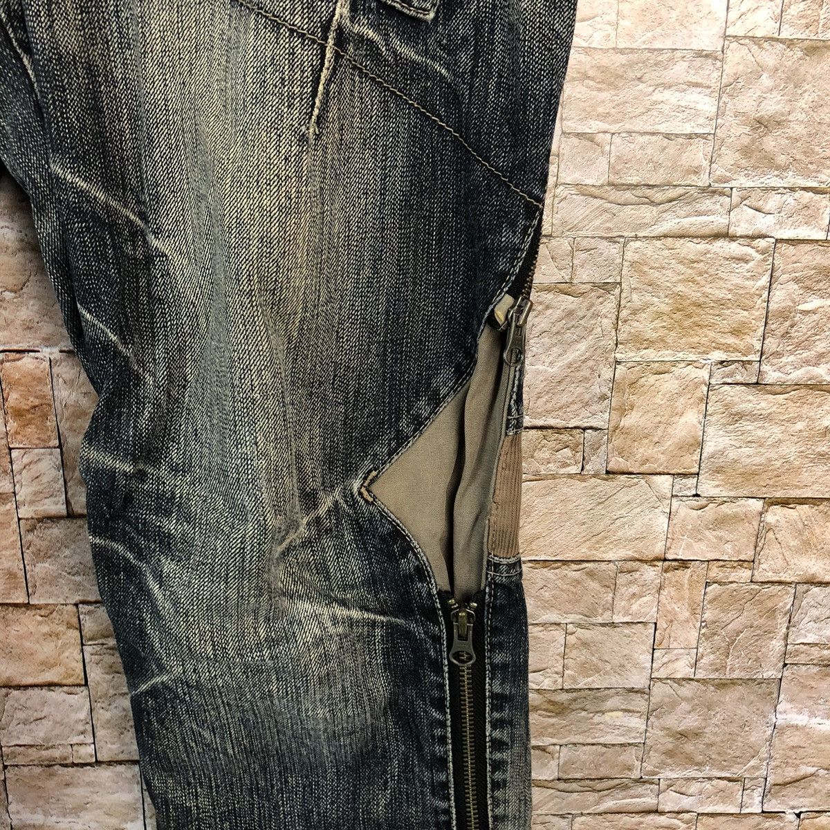 PPFM PPFM Blue Distressed ripped punk Denim Pants #A1040 Size US 33 - 11 Thumbnail