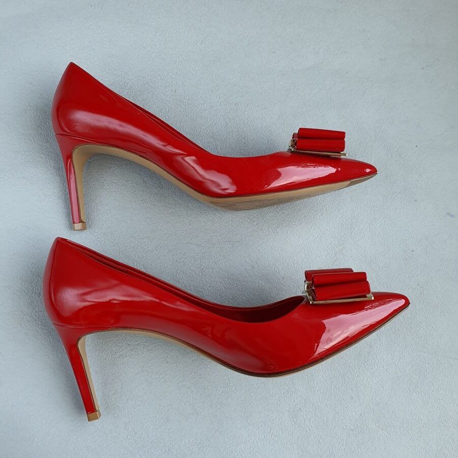 Salvatore Ferragamo o1s1rm0724 Zeri New Pumps in Red Size US 8.5 / IT 38.5 - 5 Thumbnail