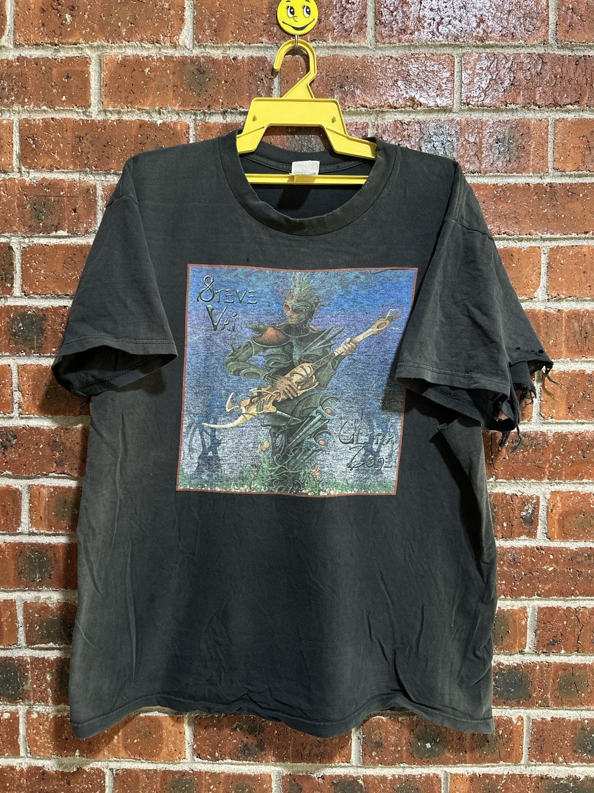 Band Tees Thrashed Vintage Steve Vai Ultra Zone Sun Faded Grunge Tee Size US XL / EU 56 / 4 - 1 Thumbnail