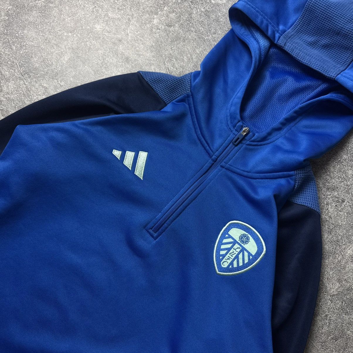 Adidas Adidas Leeds United Y2K Blue Training Hoodie Size US XS / EU 42 / 0 - 2 Thumbnail