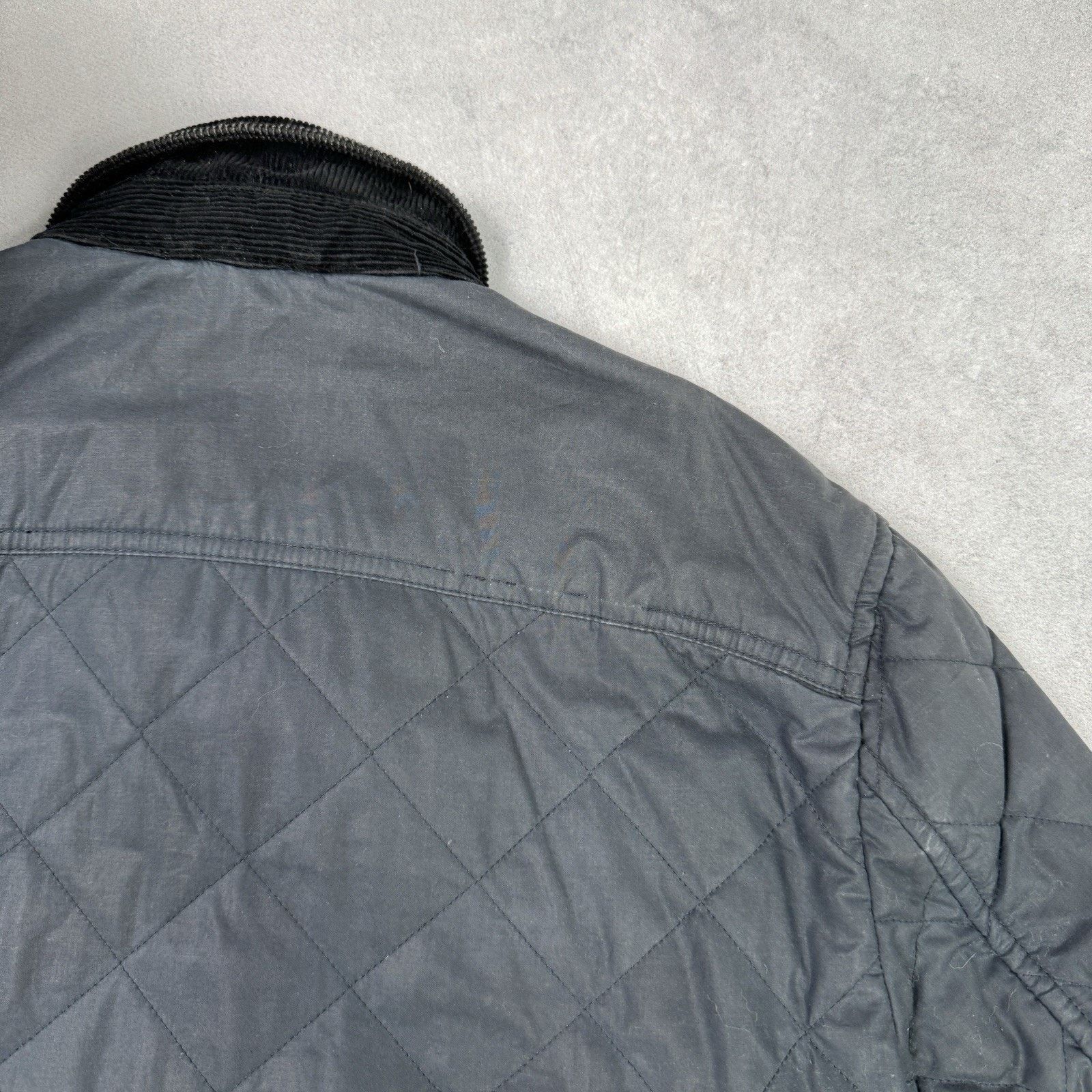 Allsaints Allsaints Spitalfields Waxed Quilted Jacket Blue Size M Size US M / EU 48-50 / 2 - 19 Thumbnail