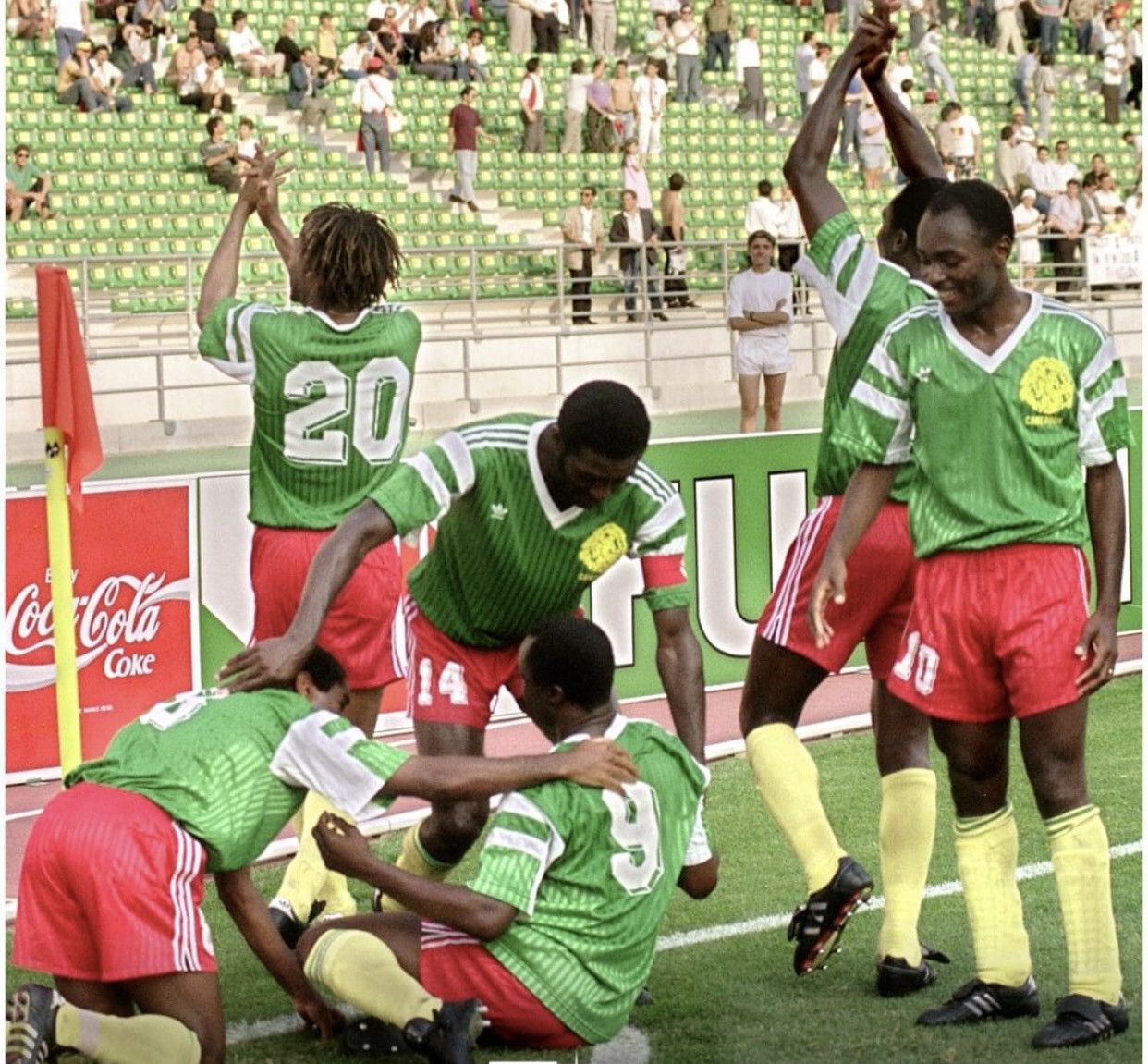 Adidas Cameroon World Cup 1990 retro Miller dancing jersey Size US M / EU 48-50 / 2 - 9 Thumbnail
