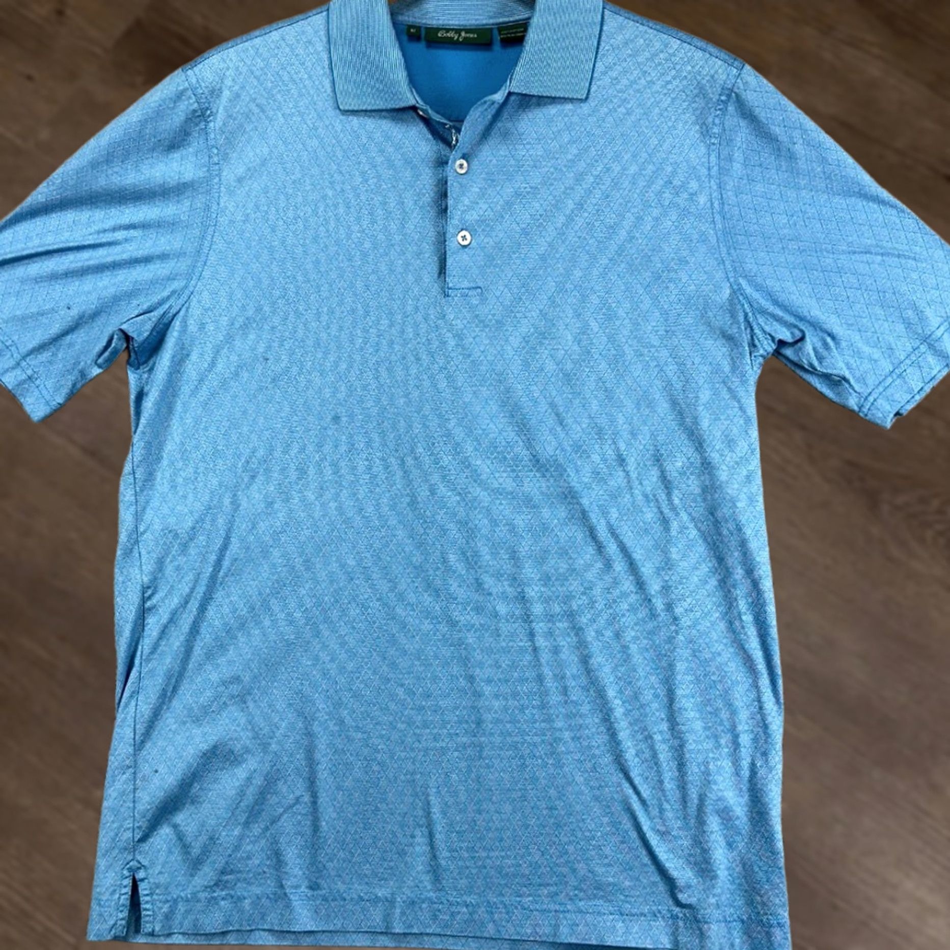 Vintage Bobby Jones Golf Polo Shirt Mens Medium Blue Geometric Casual Rugby Athletic Shirt Size US M / EU 48-50 / 2 - 1 Thumbnail