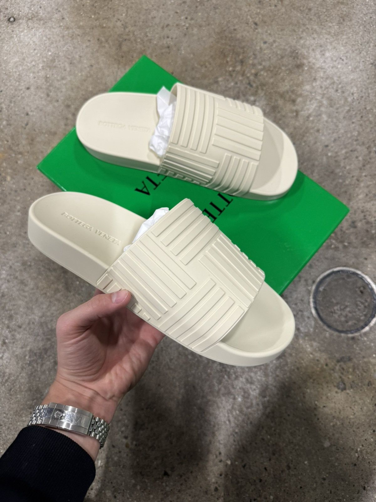 Bottega Veneta Bottega Veneta Embossed Rubber Slides NEW 550$ Size US 8 / EU 41 - 1 Thumbnail
