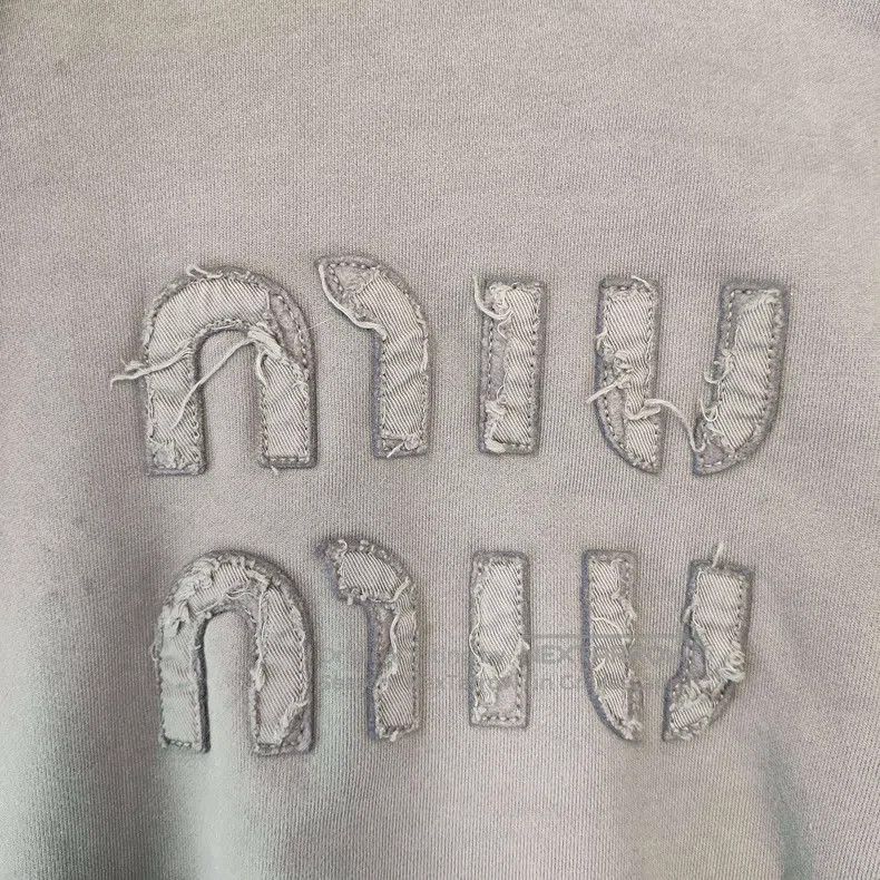 Miu Miu Miu Miu Size XS Pure cotton sweater XS gray Size XS / US 0-2 / IT 36-38 - 3 Thumbnail