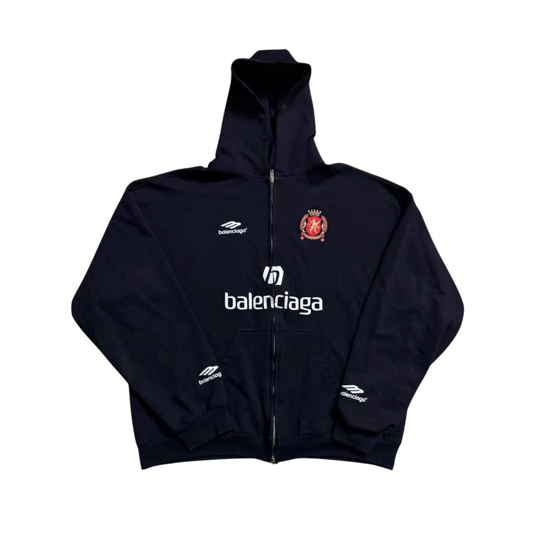 BALENCIAGA SOCCER TOKYO ZIP HOODIE ブラック Balenciaga Football Hoodie | Grailed