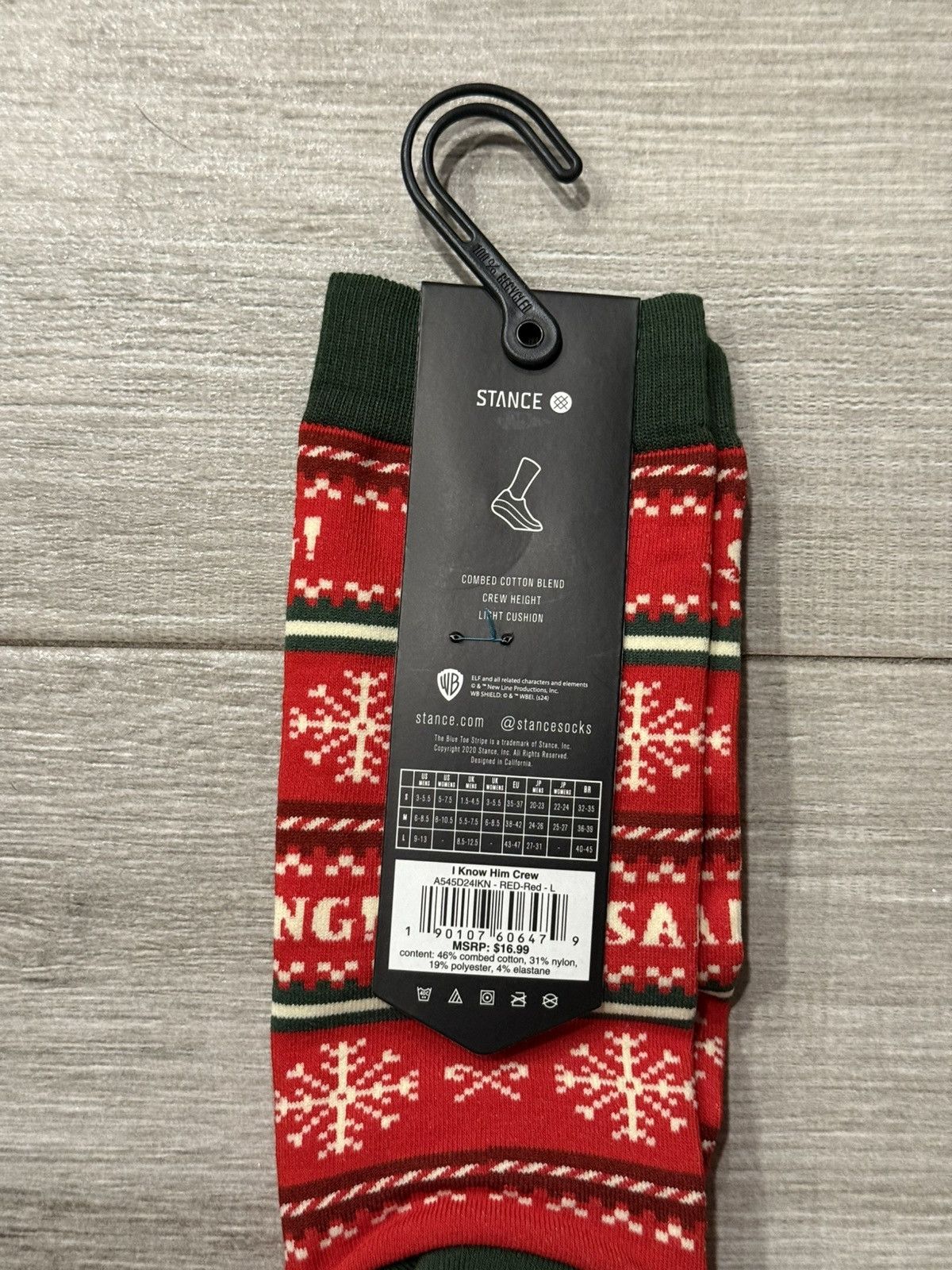 Stance Socks Stance x Elf I Know Him Red Crew Socks Size L Large New Size ONE SIZE - 4 Thumbnail