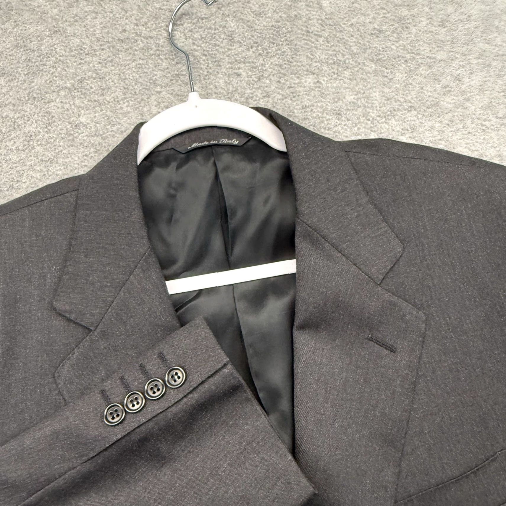 Canali Canali Blazer Sport Coat 44R Men’s Wool Gray Dark Charcoal Plaid 2 Piece Suit Jacket 54 Measurements Vintage? Size 44R - 4 Thumbnail