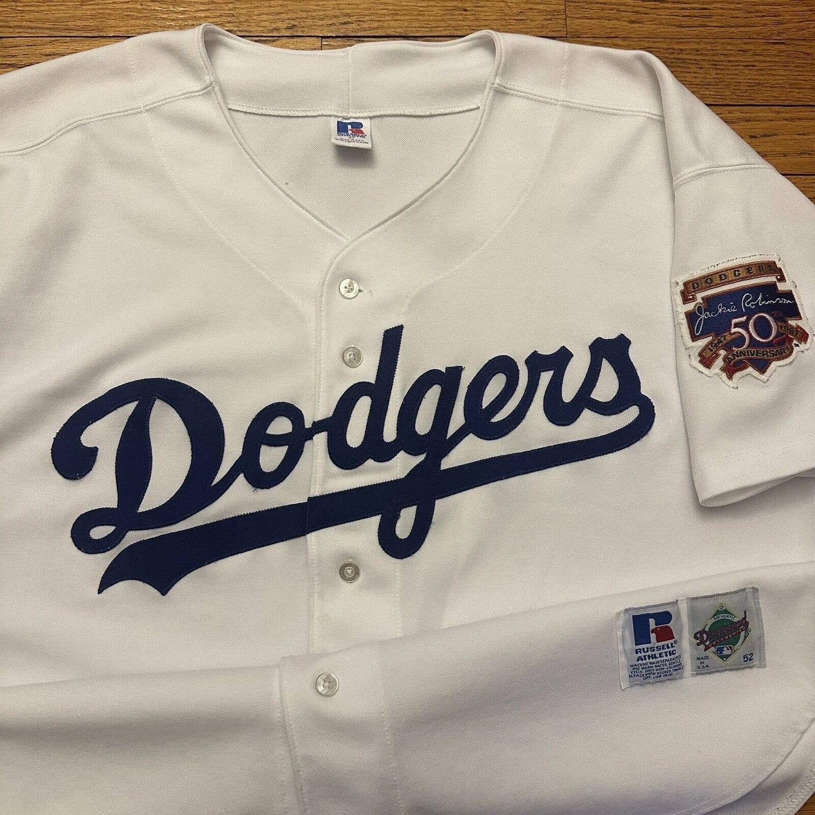 image of La Dodgers x Los Angeles Dodgers Vintage Russell Athletic Diamond Collection Dodgers Jersey in Whit