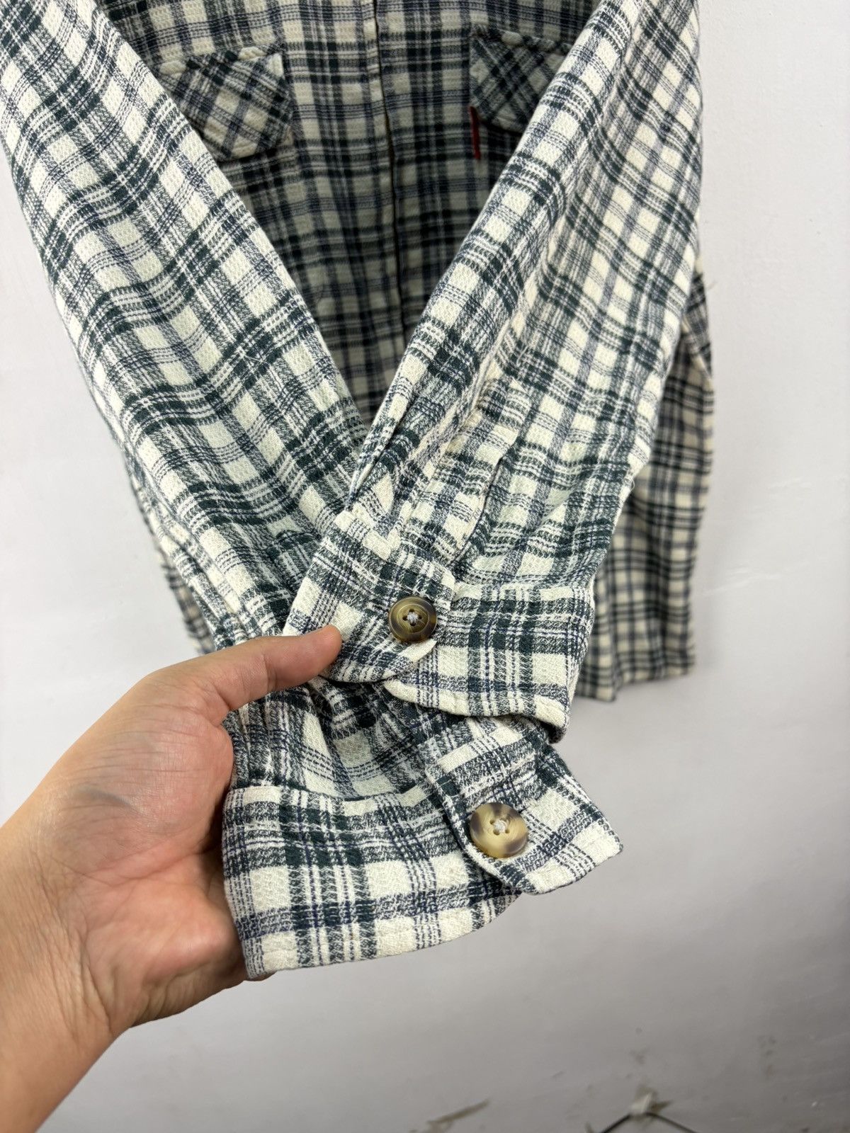 Vintage Vintage Lucky Strike Flannel Jacket Checked Plaid Tartan Size US L / EU 52-54 / 3 - 5 Thumbnail
