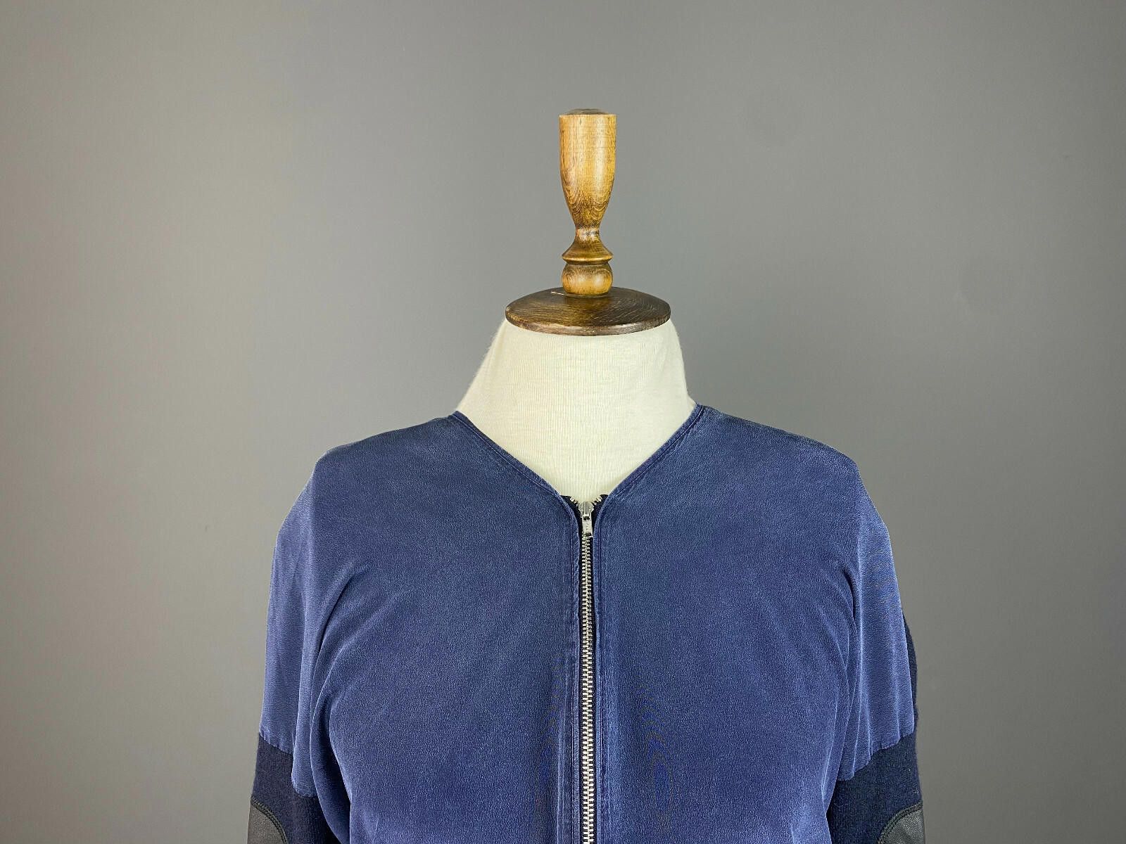 The Kooples The Kooples Sport Blue 1/4 Zip Leather Patch Sweater Size S Size S / US 4 / IT 40 - 2 Thumbnail