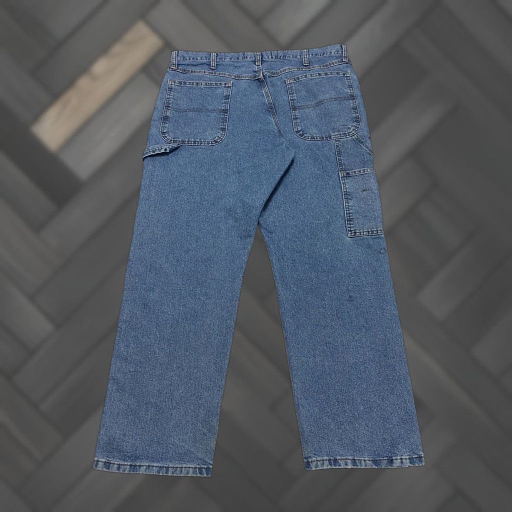 Wrangler Wrangler Jeans Carpenter Men's 36×29 Blue Denim Wide-Leg Regular Straight 29 Inseam 36 W Fabric Denim Blue Carpenter Style Jeans Mens Size US 36 / EU 52 - 1 Thumbnail