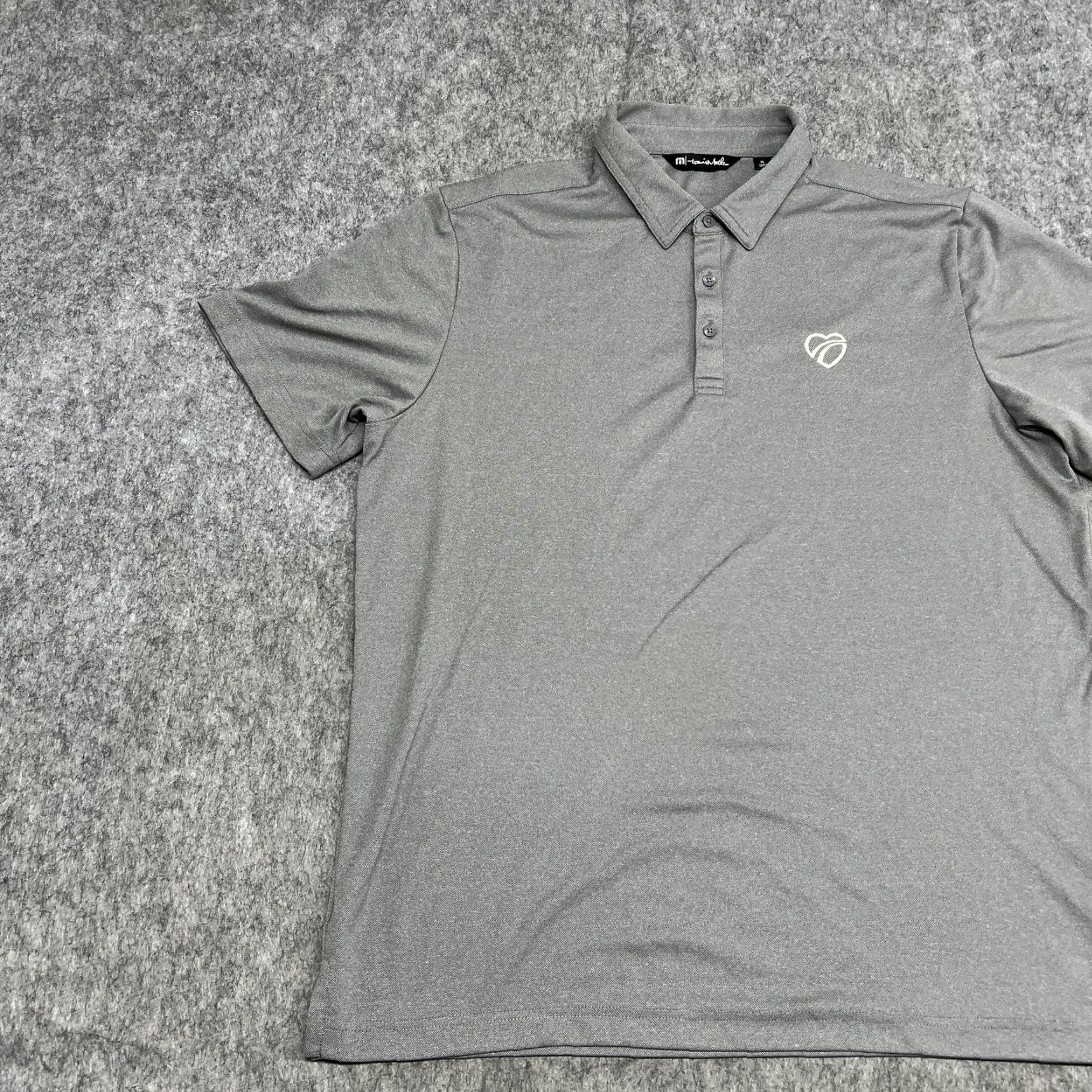 TravisMathew TravisMathew Polo Shirt Mens XL Gray Lightweight Performance Golf Regular Sleeve Short Sleeve Collared Button Front Pique Jersey Size US XL / EU 56 / 4 - 4 Thumbnail