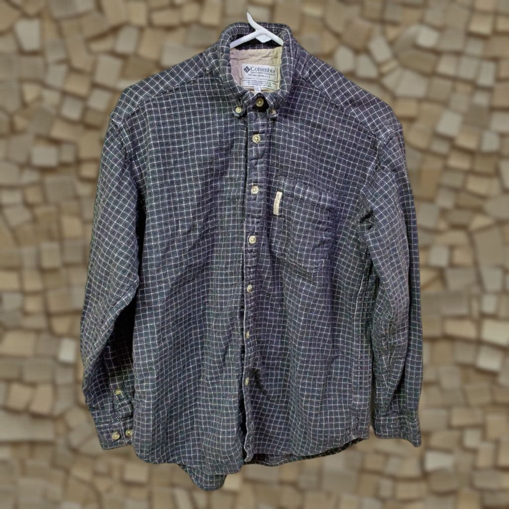 Vintage Columbia Flannel Shirt Mens XL Black Shepherds Check Long Sleeve Button Down Pocketed Regular Fit Cotton Rayon Regular Size US XL / EU 56 / 4 - 1 Thumbnail