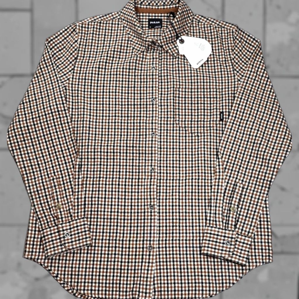 Prana PRANA Golden Canyon Flannel Organic Check Button Up Snap Shirt Tawny Women M NWT Shirts Women M Blue Plaid Snap Button-Up Casual Shirt Size M / US 6-8 / IT 42-44 - 1 Thumbnail