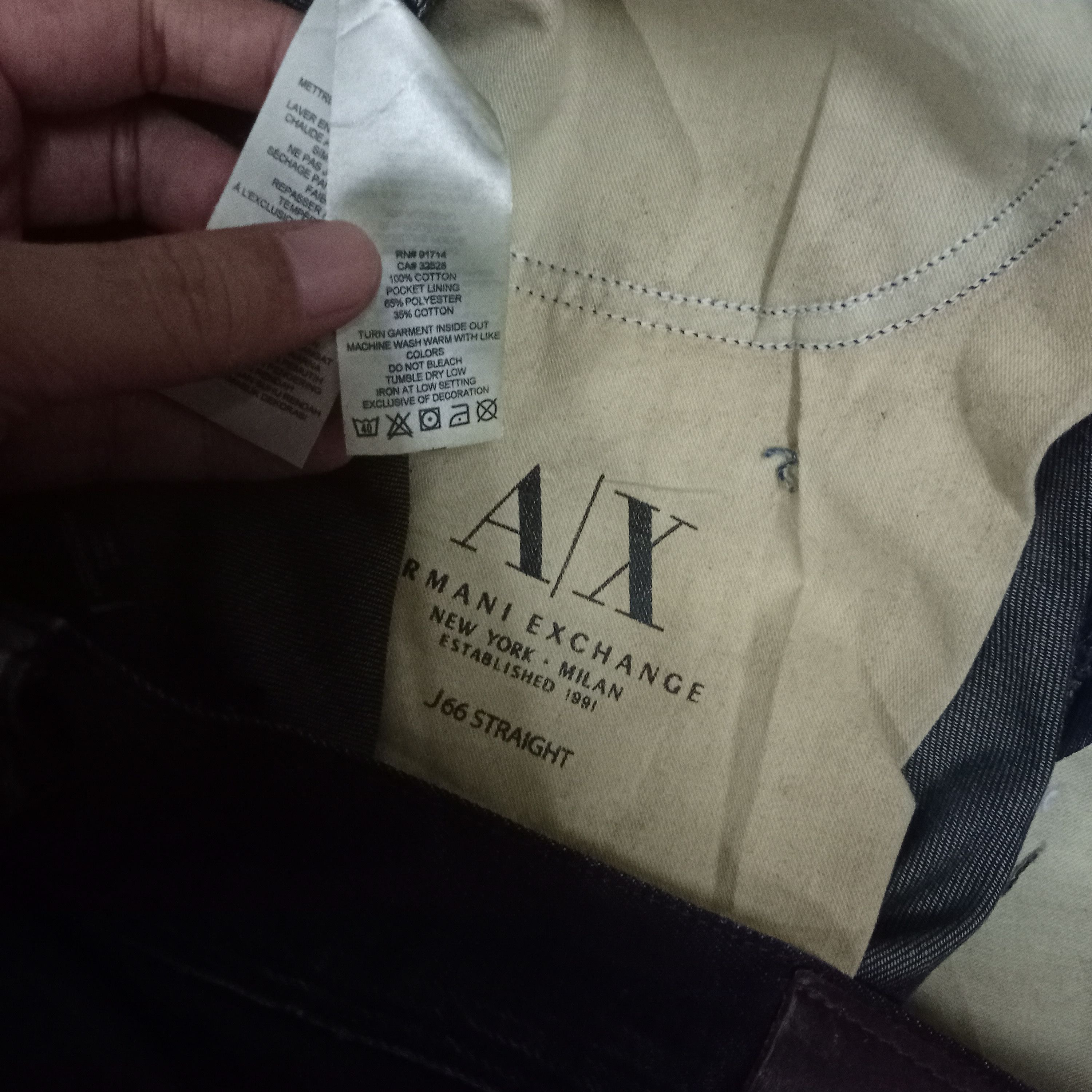 Armani × Armani Exchange Vintage Armani Raw Denim Indigo Style Jeans 33x27 Size US 33 - 7 Thumbnail
