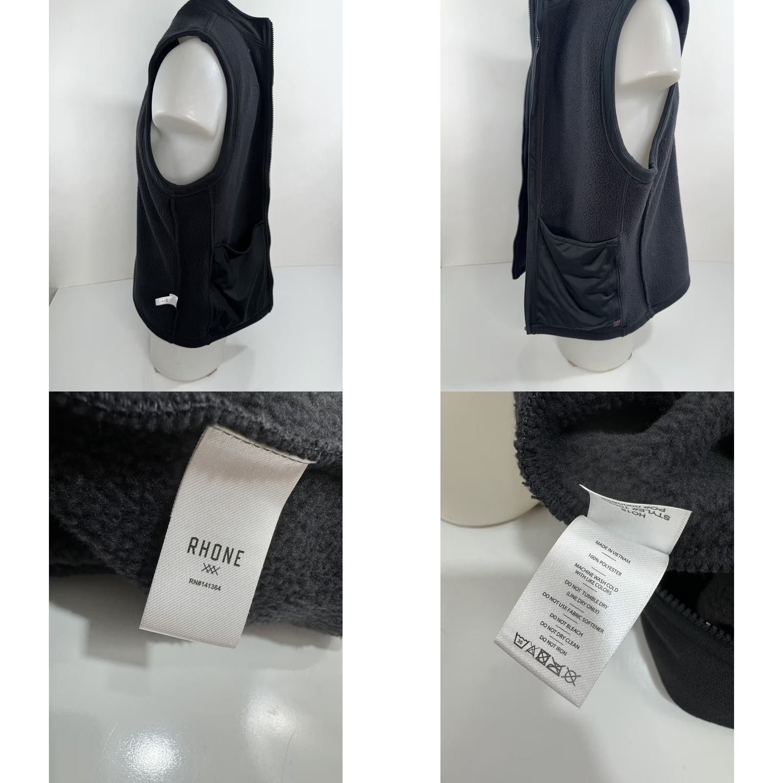 Rhone Rhone Vest Fleece Lined Full Zip Mens L Black Size US L / EU 52-54 / 3 - 8 Thumbnail