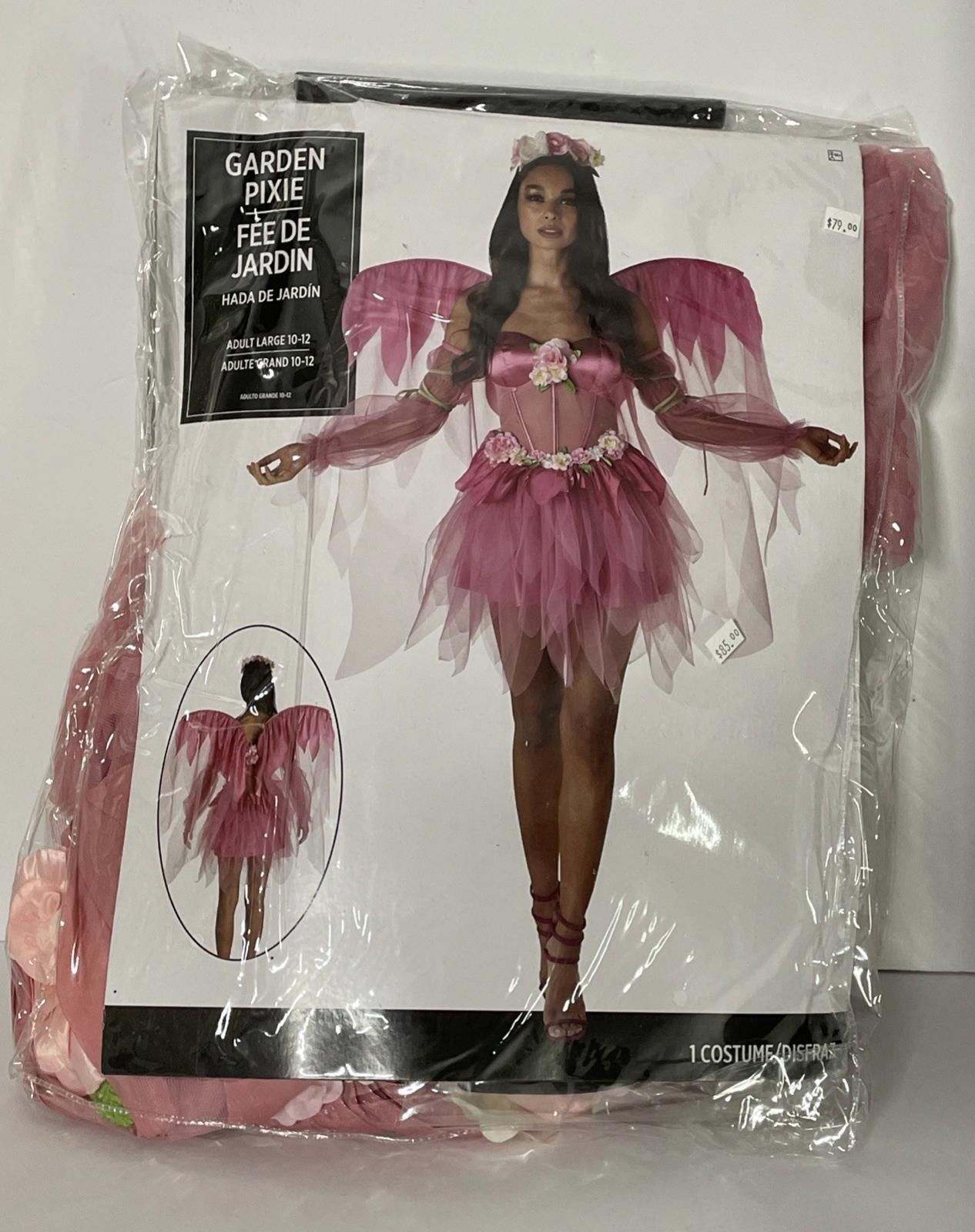 Other Garden Pixie Fairy Halloween Adult Costume Wings Large 10-12 Size ONE SIZE - 2 Thumbnail
