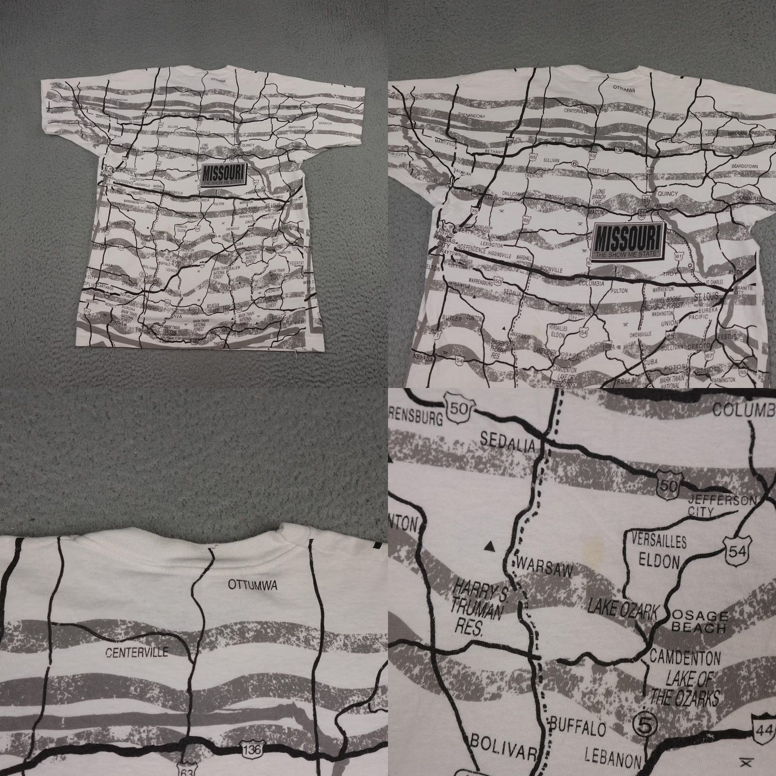 Fruit Of The Loom VINTAGE Missouri Map Shirt Mens L White Nike? Size US L / EU 52-54 / 3 - 8 Thumbnail