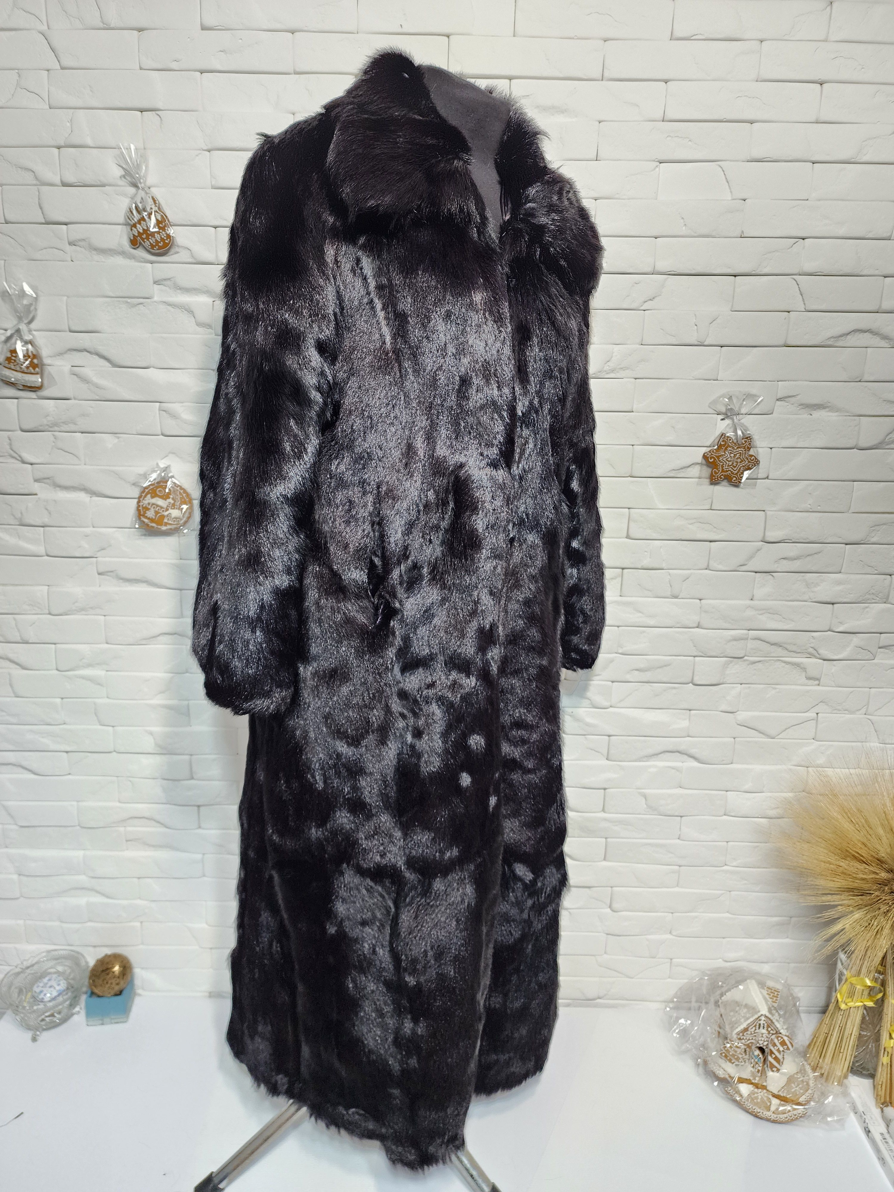 Furla Black Genuine Fur Coat: Women's Winter Coat Size XL / US 12-14 / IT 48-50 - 3 Thumbnail