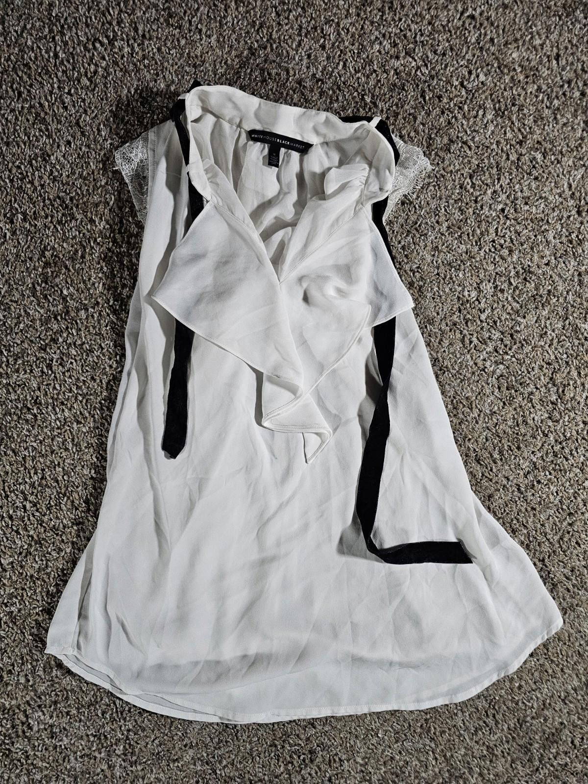 Other white house black market Small Sleeveless White Blouse Size S / US 4 / IT 40 - 1 Thumbnail