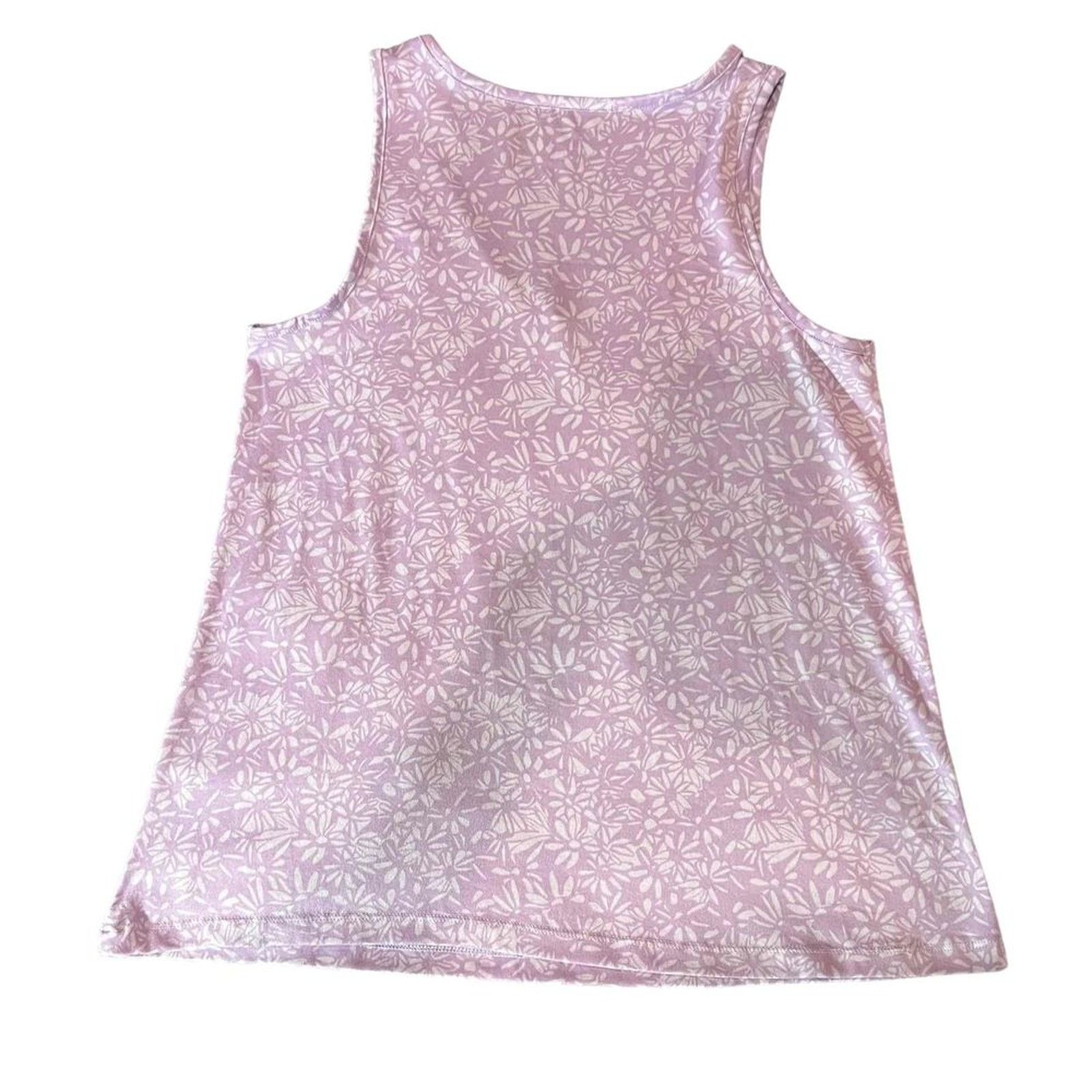 Eddie Bauer Eddie Bauer Pajama Top Purple Floral Print Sleeveless V-Neck Size ONE SIZE - 4 Thumbnail