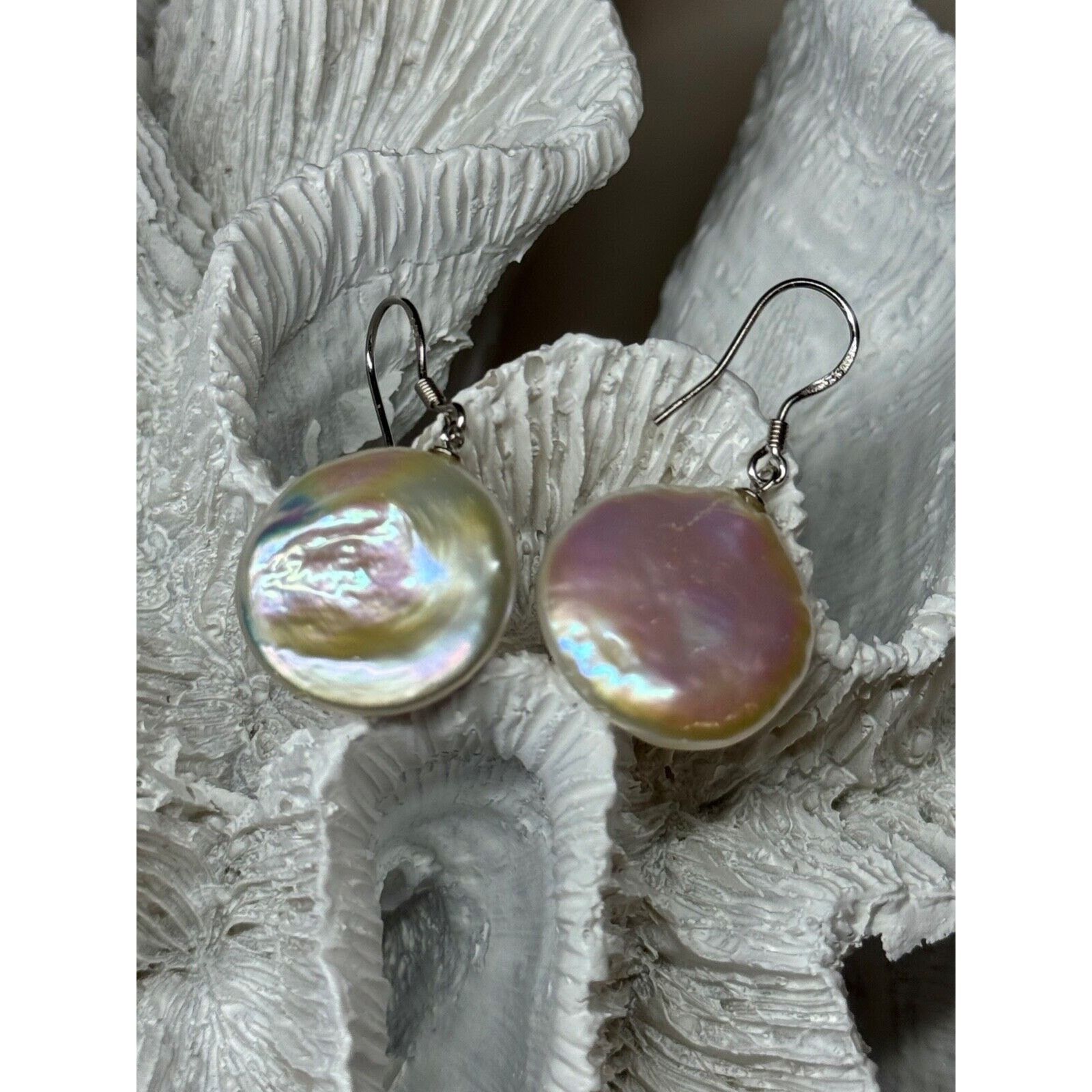 Jewelry 925 STERLING SILVER FRESH WATER PEARL EARRINGS LENGTH 1.8 In Size ONE SIZE - 8 Thumbnail