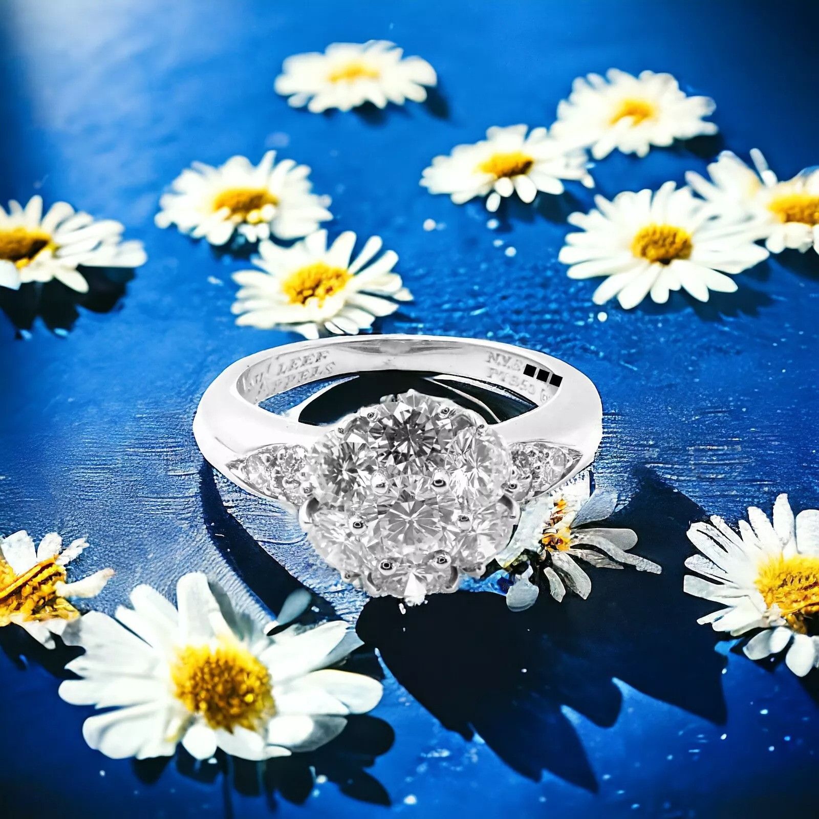 Van Cleef & Arpels Van Cleef & Arpels Platinum Diamond Fleurette Flower Ring Size ONE SIZE - 2 Thumbnail