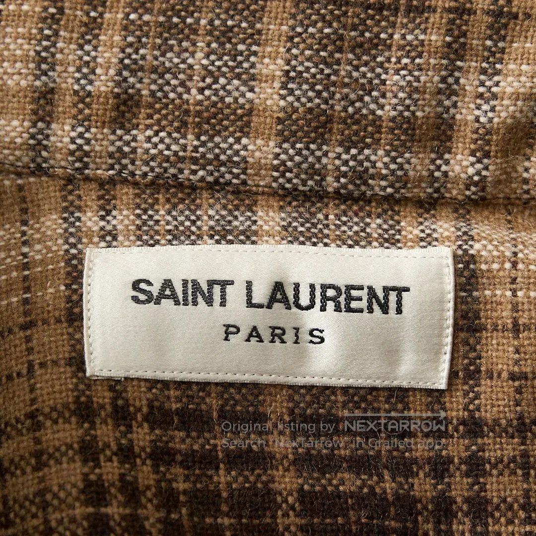 Saint Laurent Paris Saint Laurent Men's Plaid Long-Sleeve Shirt. Size US M / EU 48-50 / 2 - 7 Thumbnail