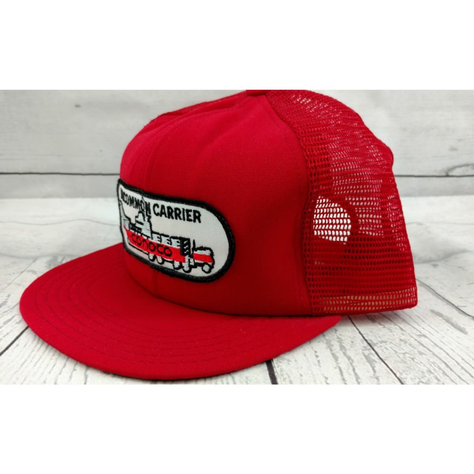 Vintage VINTAGE Conoco Uncommon Carrier Red SNAPBACK PATCH HAT Red Unbranded Adjustable Hat Mens Size ONE SIZE - 3 Thumbnail