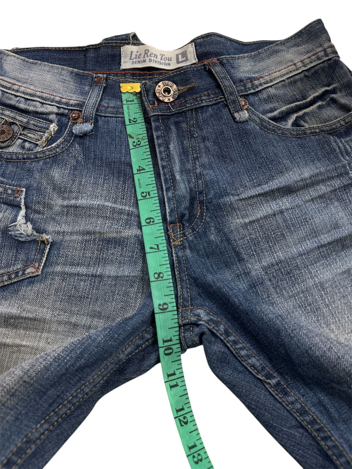 Japanese Brand JAPANESE STYLE LIE REN TOU VERY RARE DESIGN DISTRESSED DENIM Size US 28 / EU 44 - 25 Thumbnail