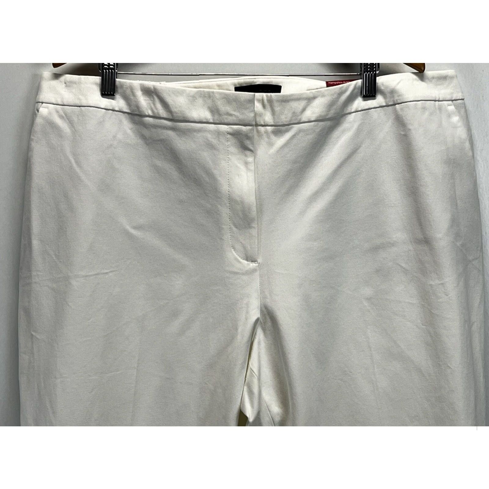 Talbots VINTAGE Talbots Women Pants Plus 22W White Ankle Straight Cotton Blend Size 40" / US 18 - 2 Thumbnail